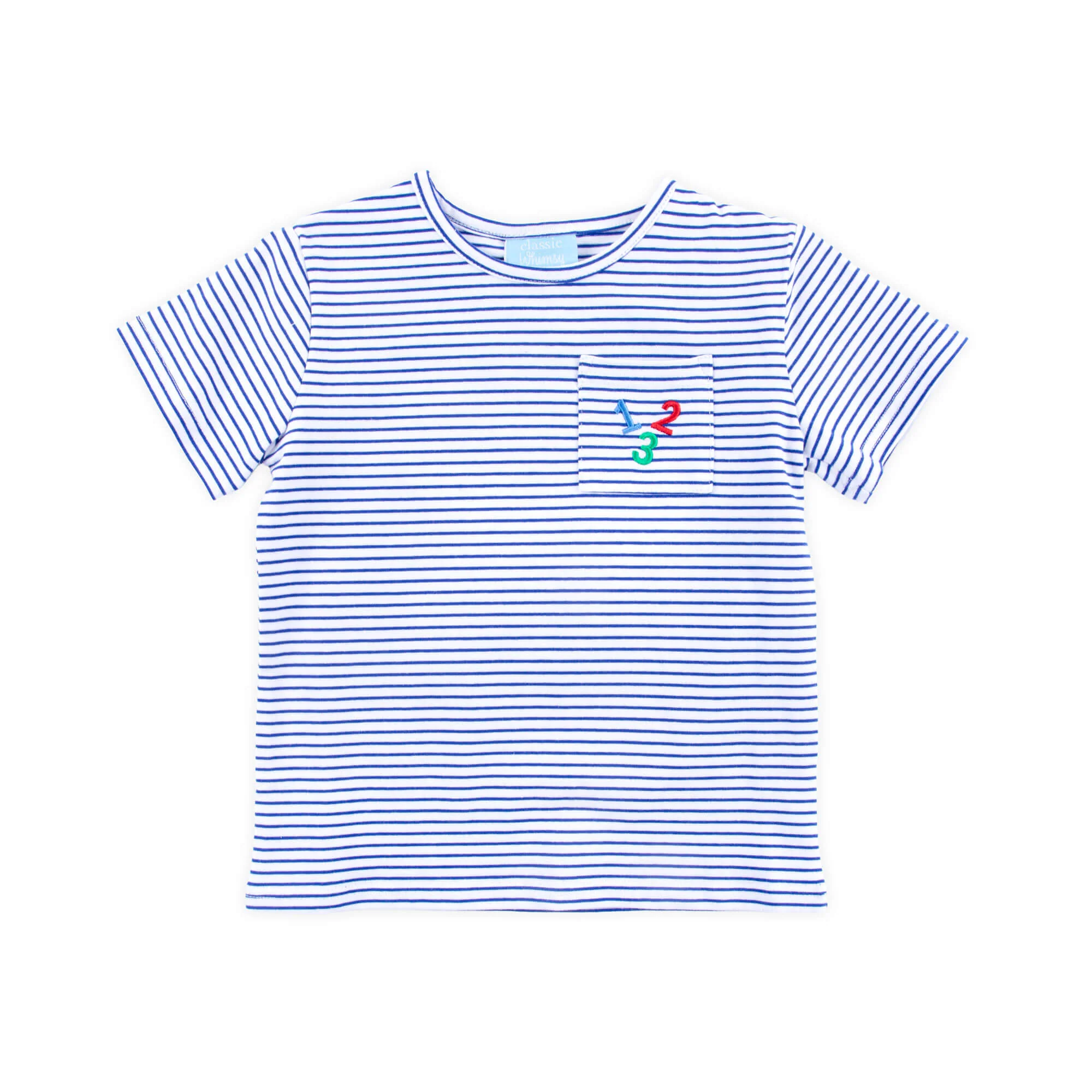 123 Blue Stripe Short Sleeve Pocket Shirt - Image 2