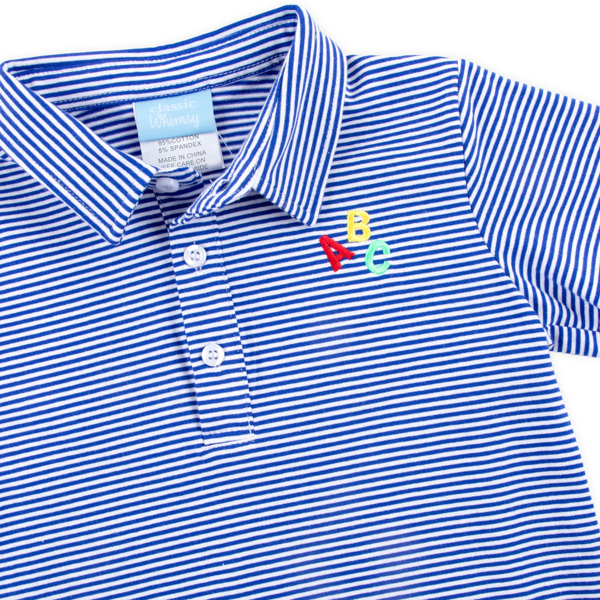 ABC Royal Blue Stripe Polo - Image 2