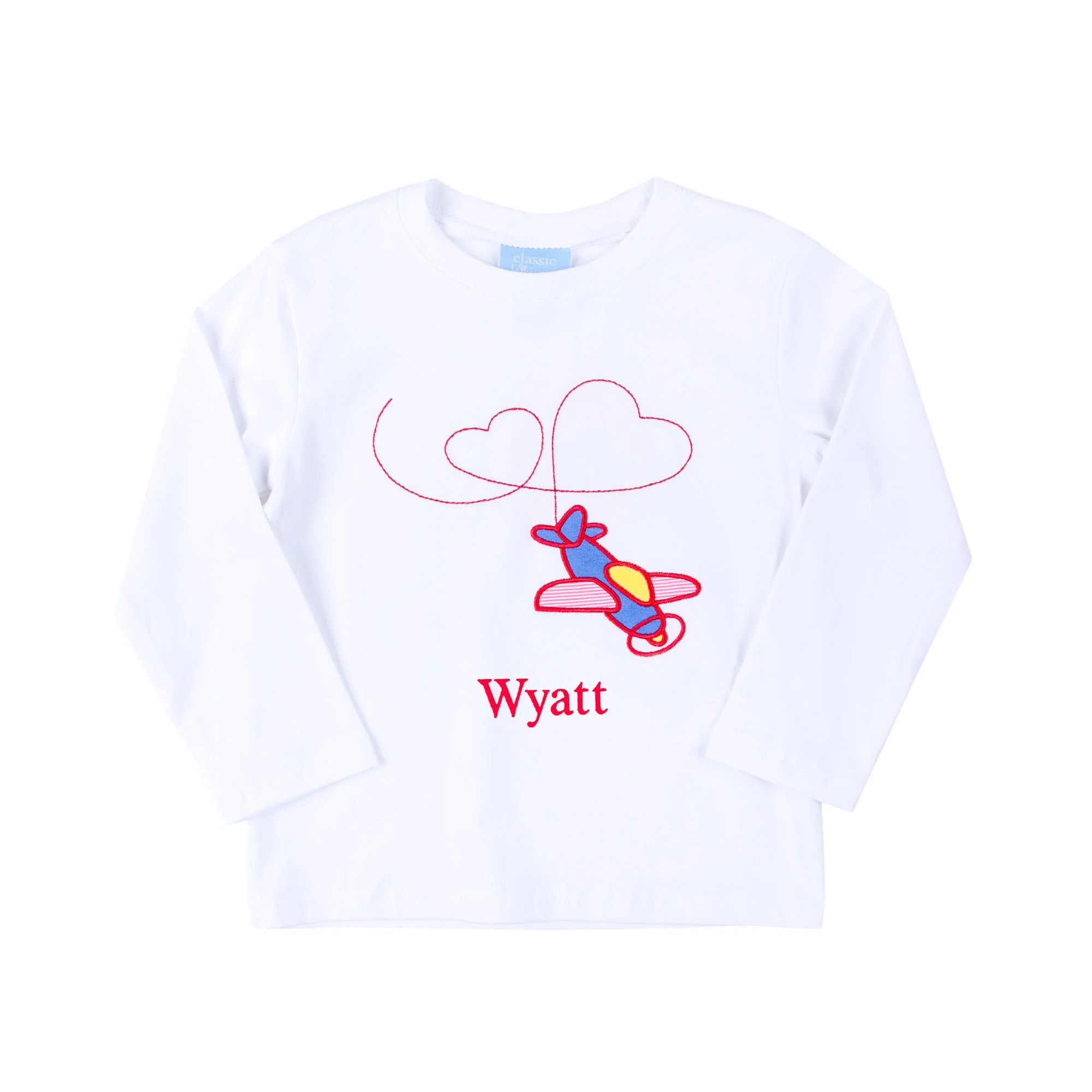 Airplane Heart White Long Sleeve Shirt
