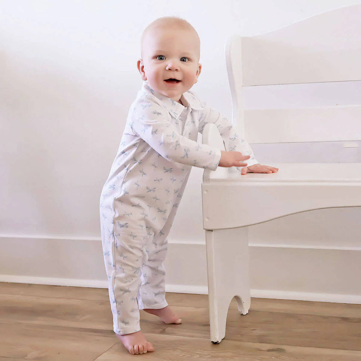 Airplane Print Polo Romper - Image 4