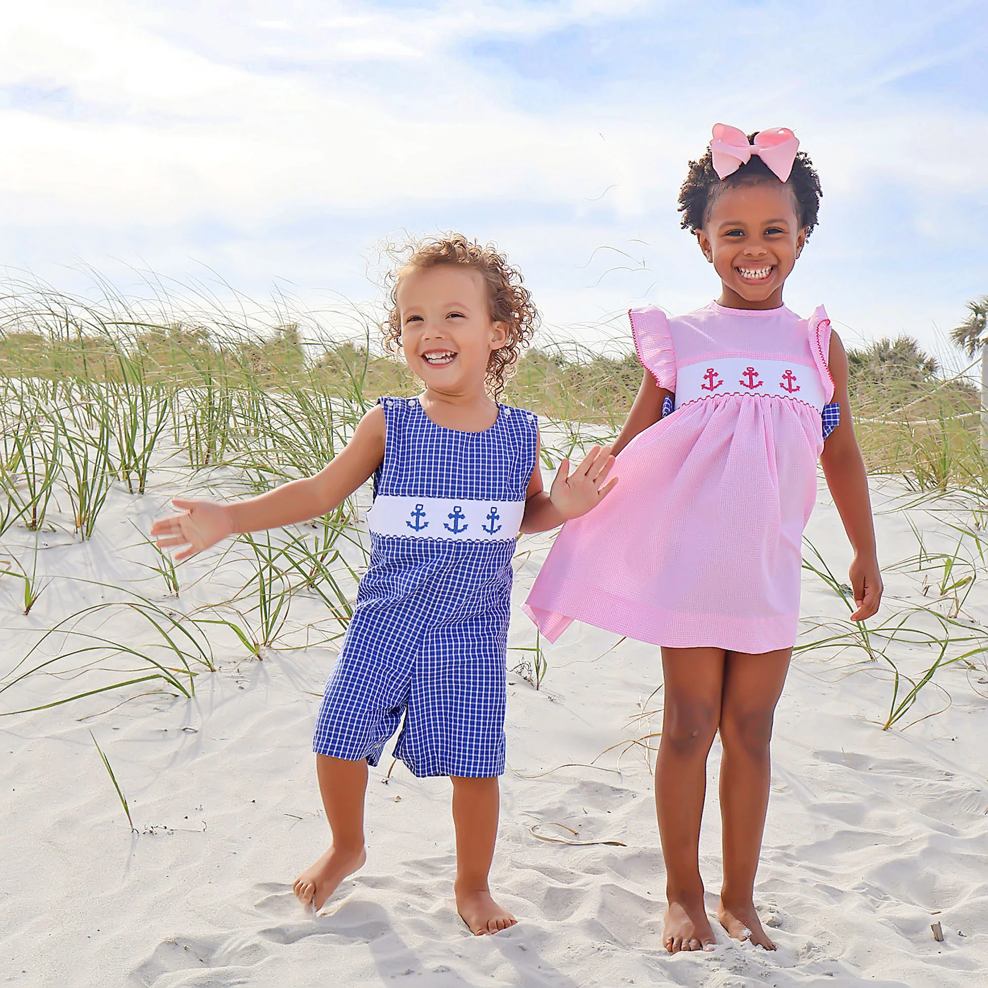 Anchor Smocked Pink Gingham Beverly Dress - Image 4