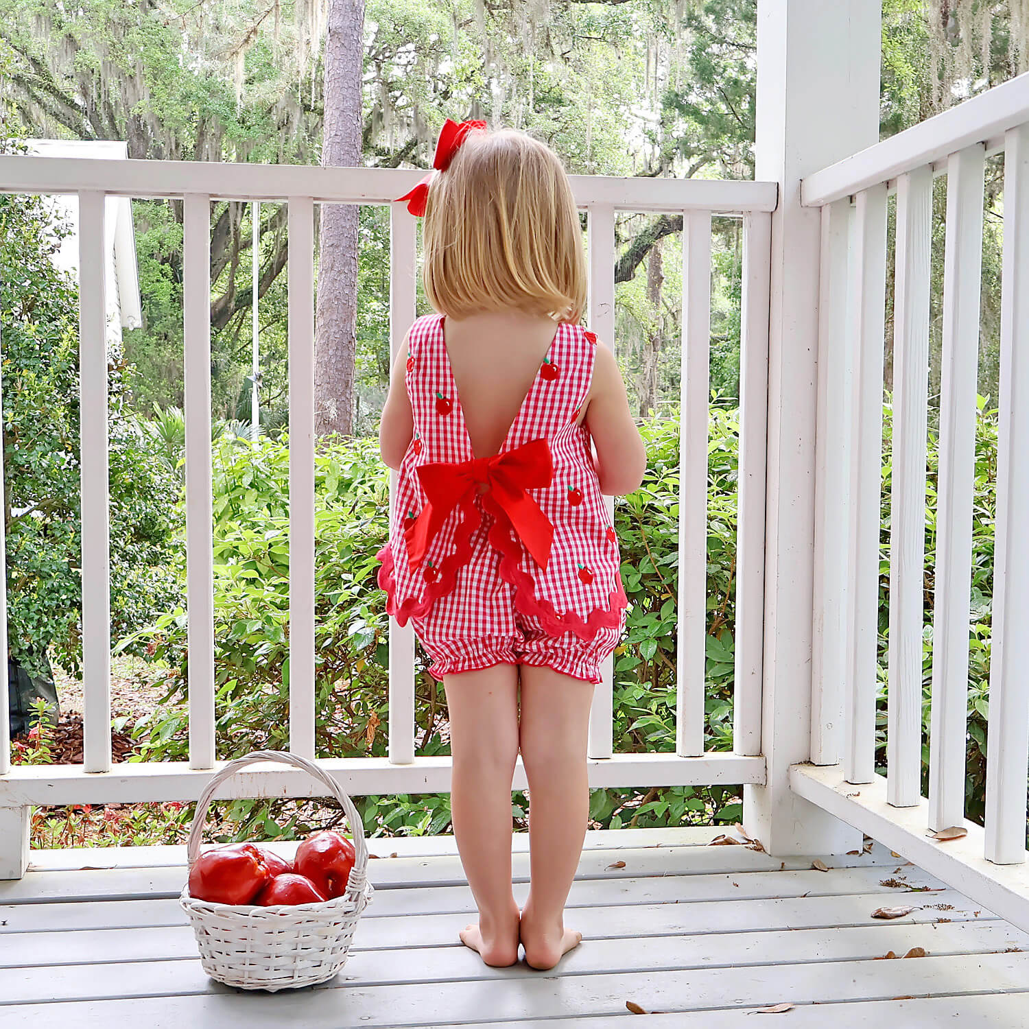 Tiny Apples Red Gingham Sadie Bloomer Set - Image 7