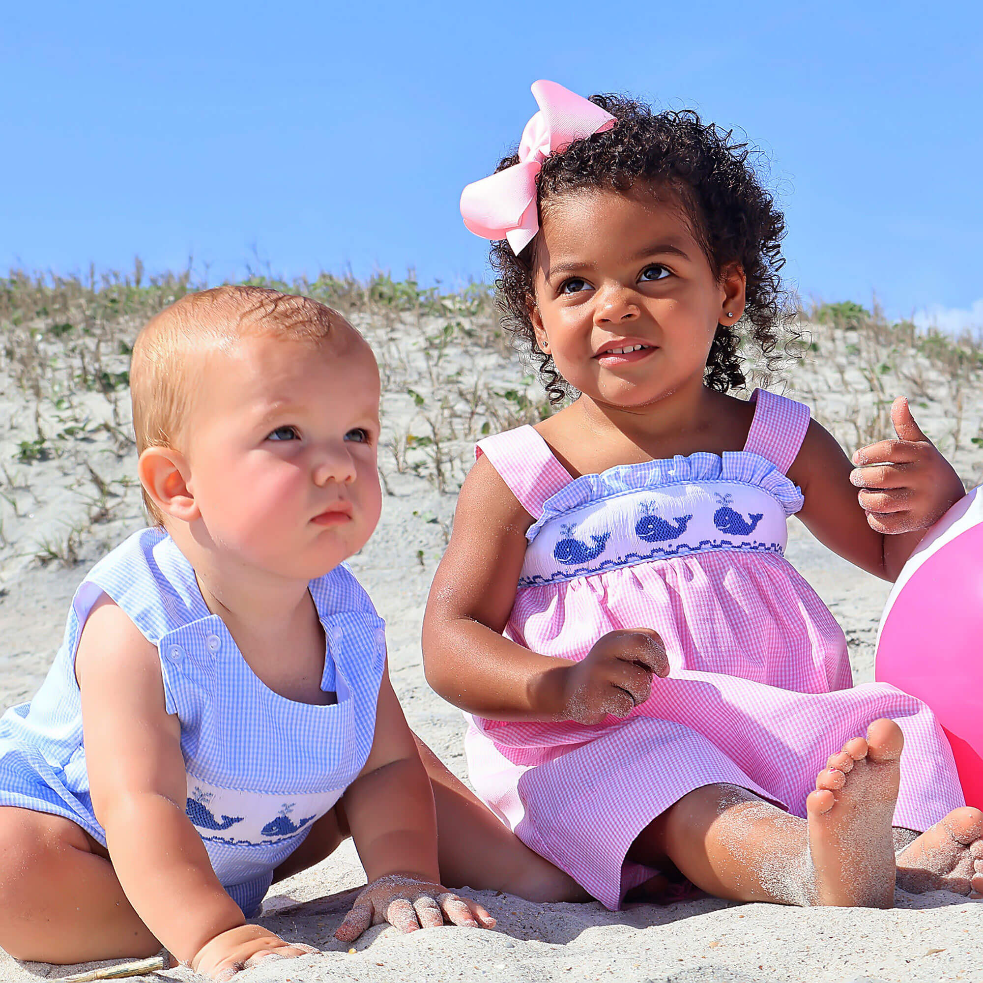 Aquatic Whale Pink Gingham Smocked Cara Dress - Image 5