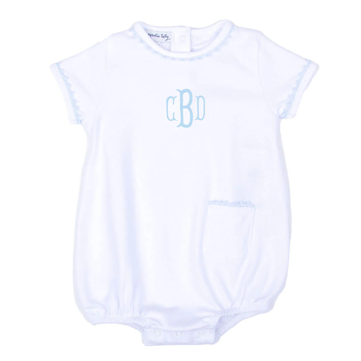 Baby Joy Embroidered Blue Bubble