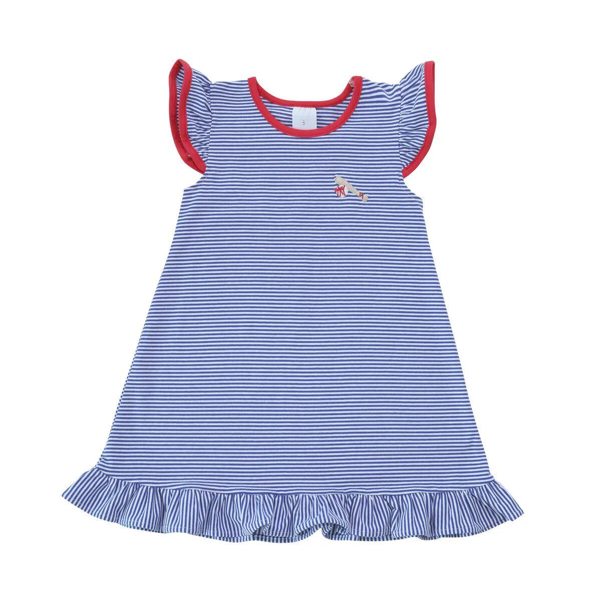 Baseball Flutter Royal Stripe Dress
