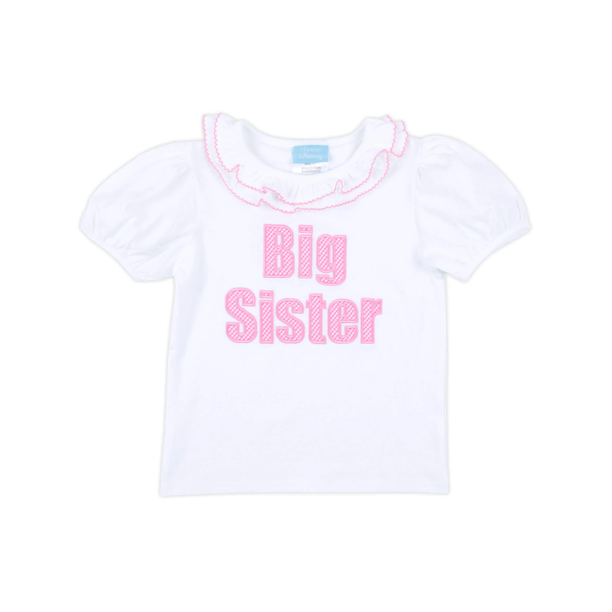 Big Sister Pink Gingham Ruffle Top - Image 6