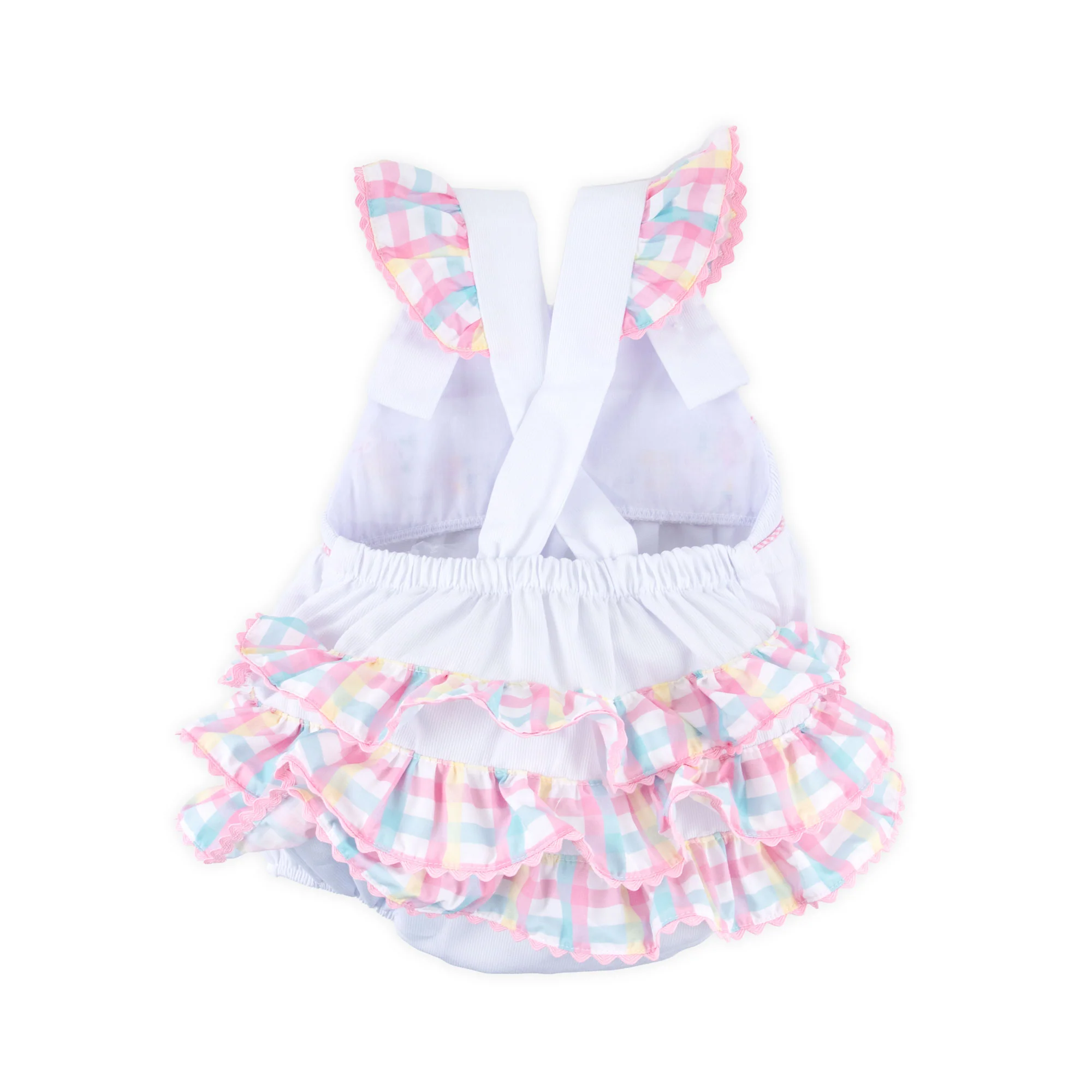 Birthday Girl Smocked White Leah Ruffle Bubble - Image 2