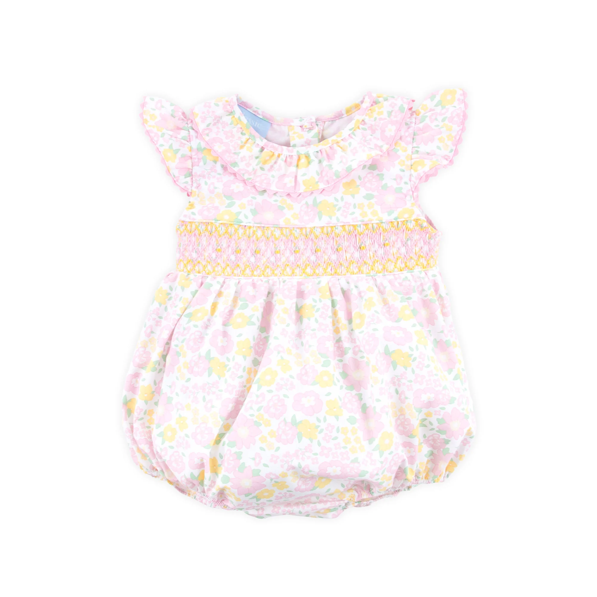 Blissful Garden Smocked Ruffle Collared Bubble