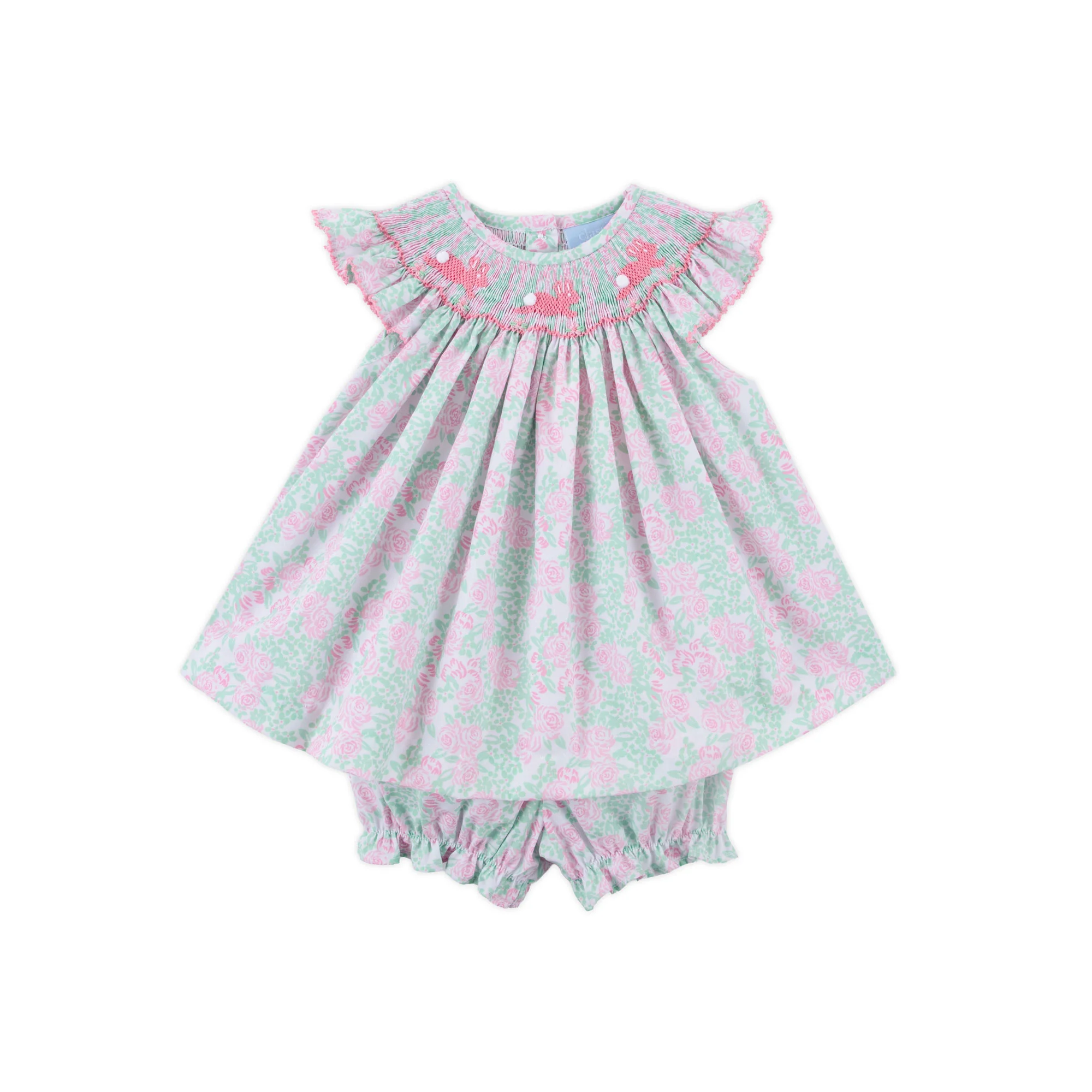 Blooming Garden Smocked Pink Bunny Bloomer Set