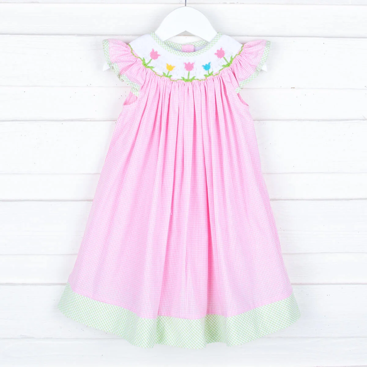 Blooming Tulips Pink Smocked Dress