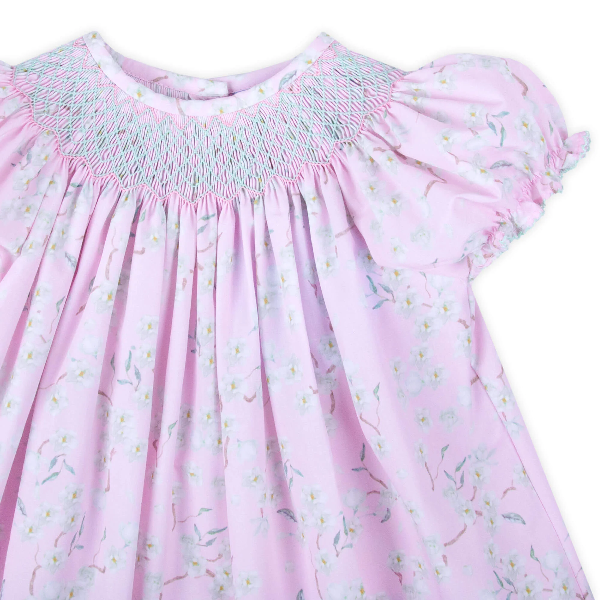 Blossom Branch Floral Smocked Bishop Bloomer Set - Image 2