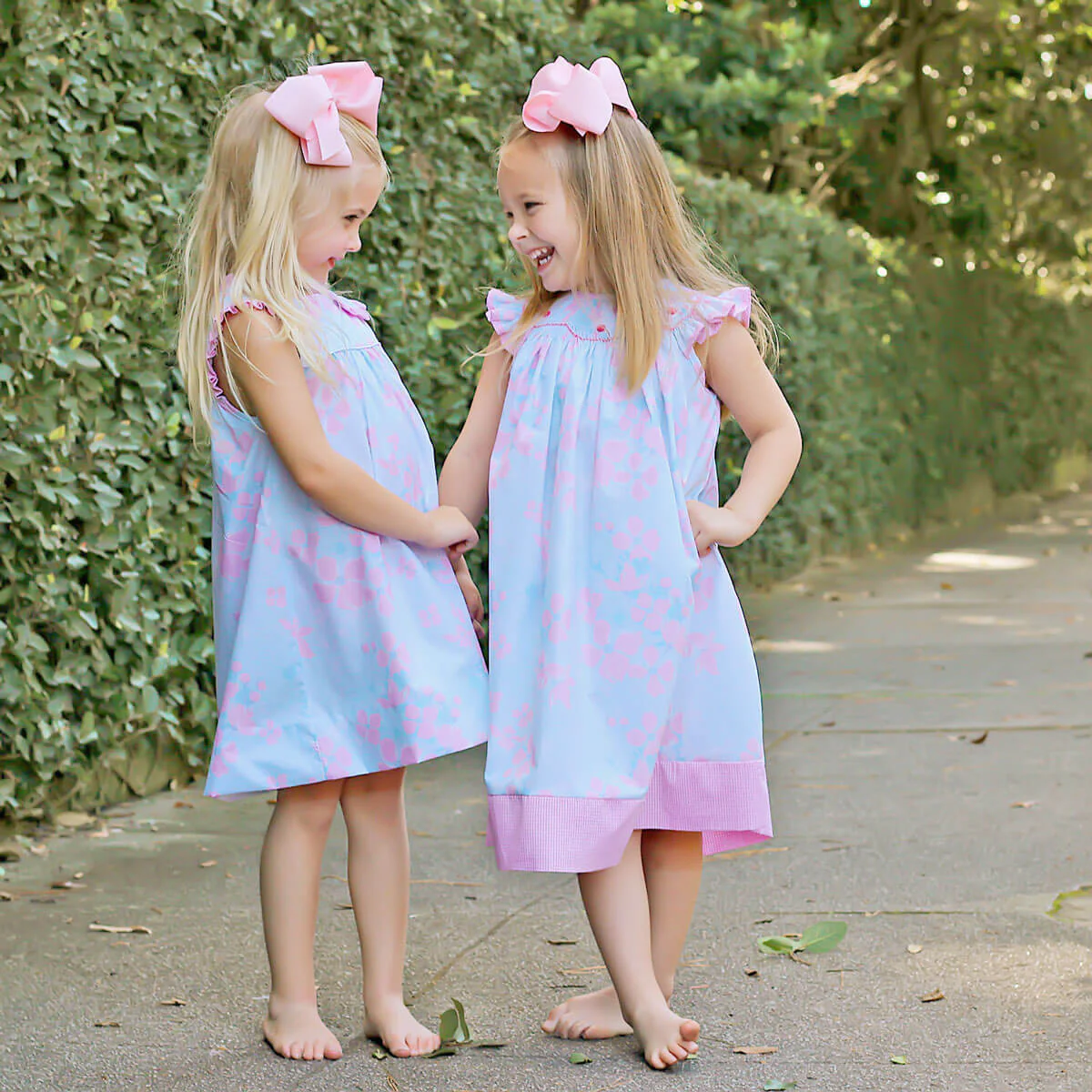 Blue Floral Bunny Smocked Dress - Image 6