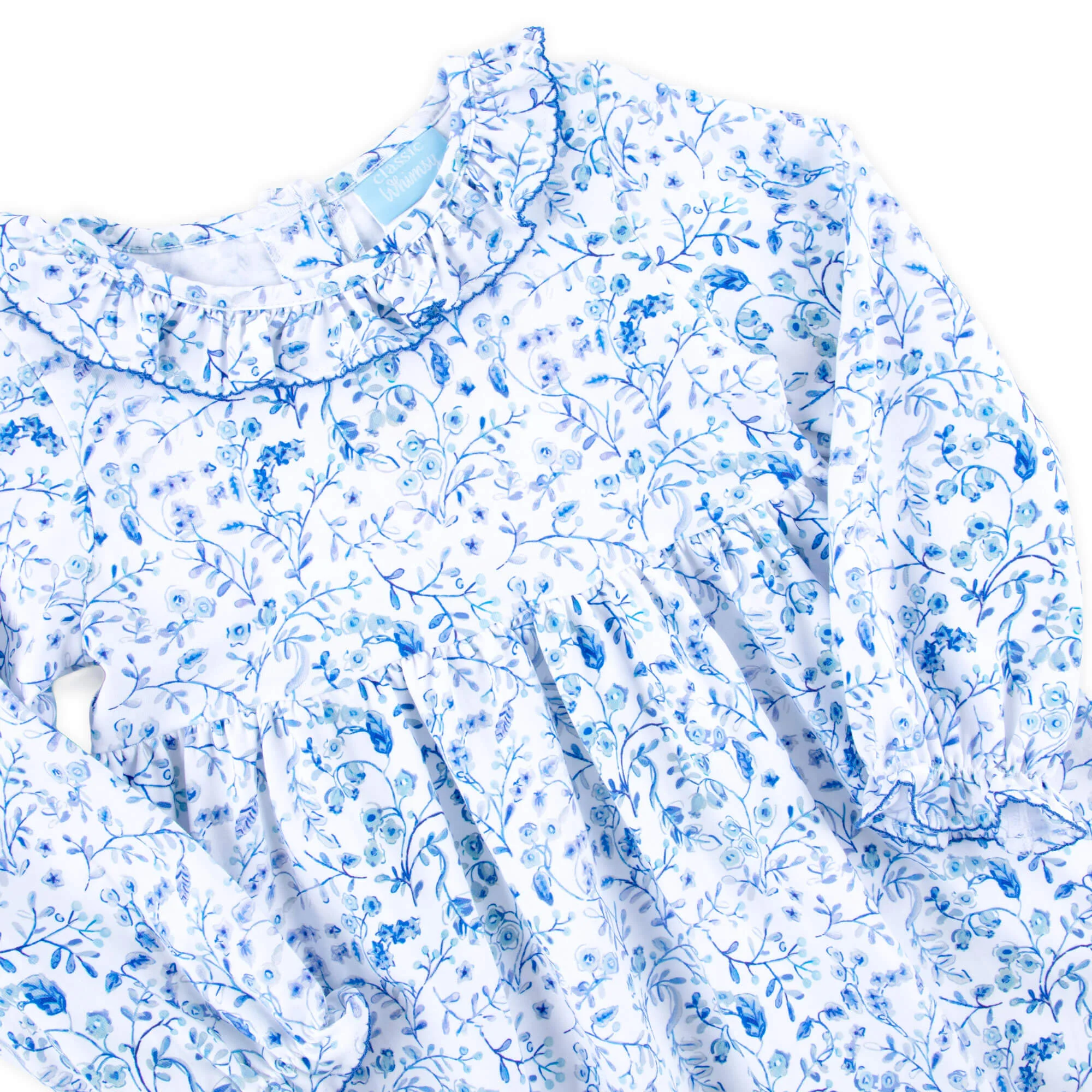 Blue Floral Toile Eden Dress - Image 2