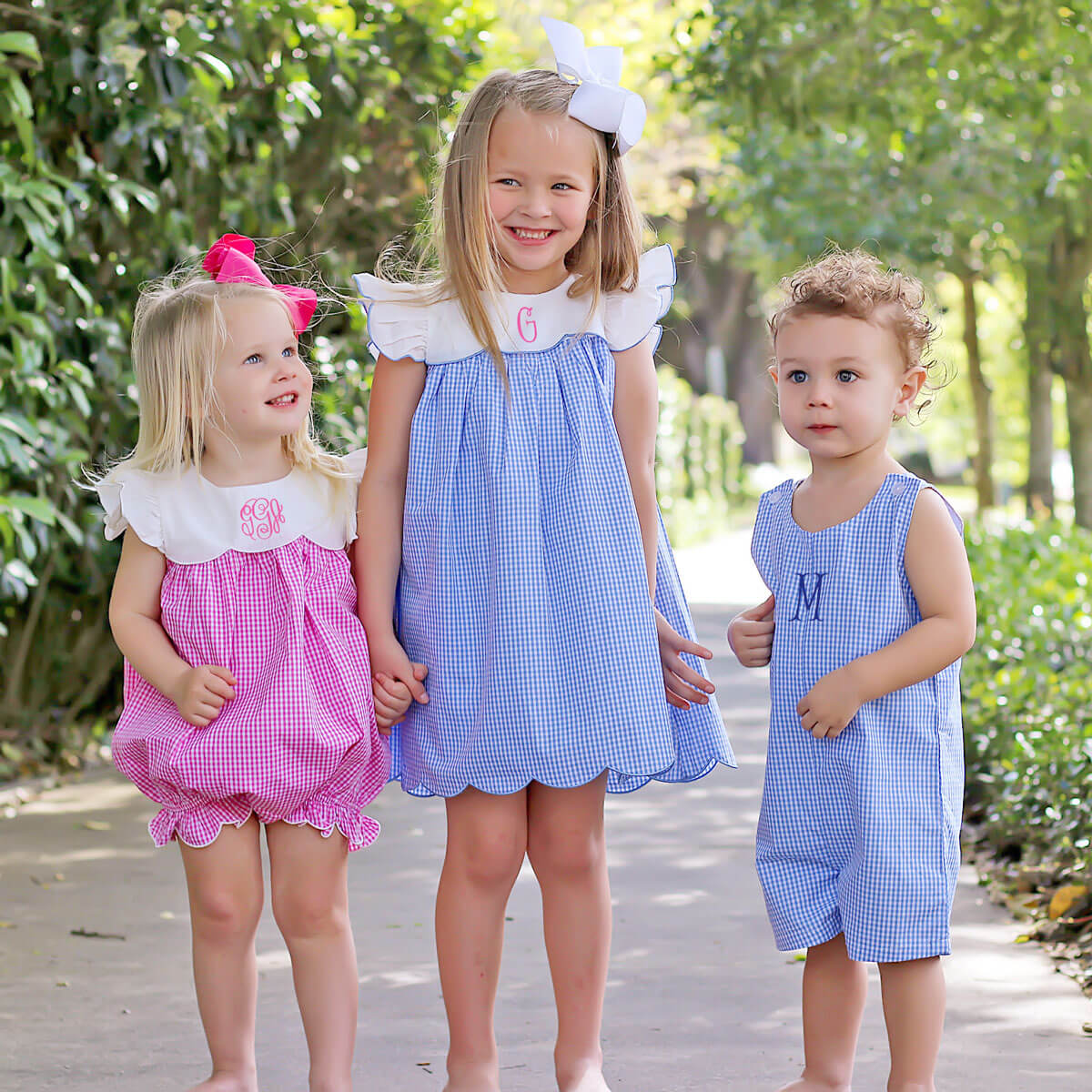 Blue Gingham Scalloped Amelia Dress - Image 5