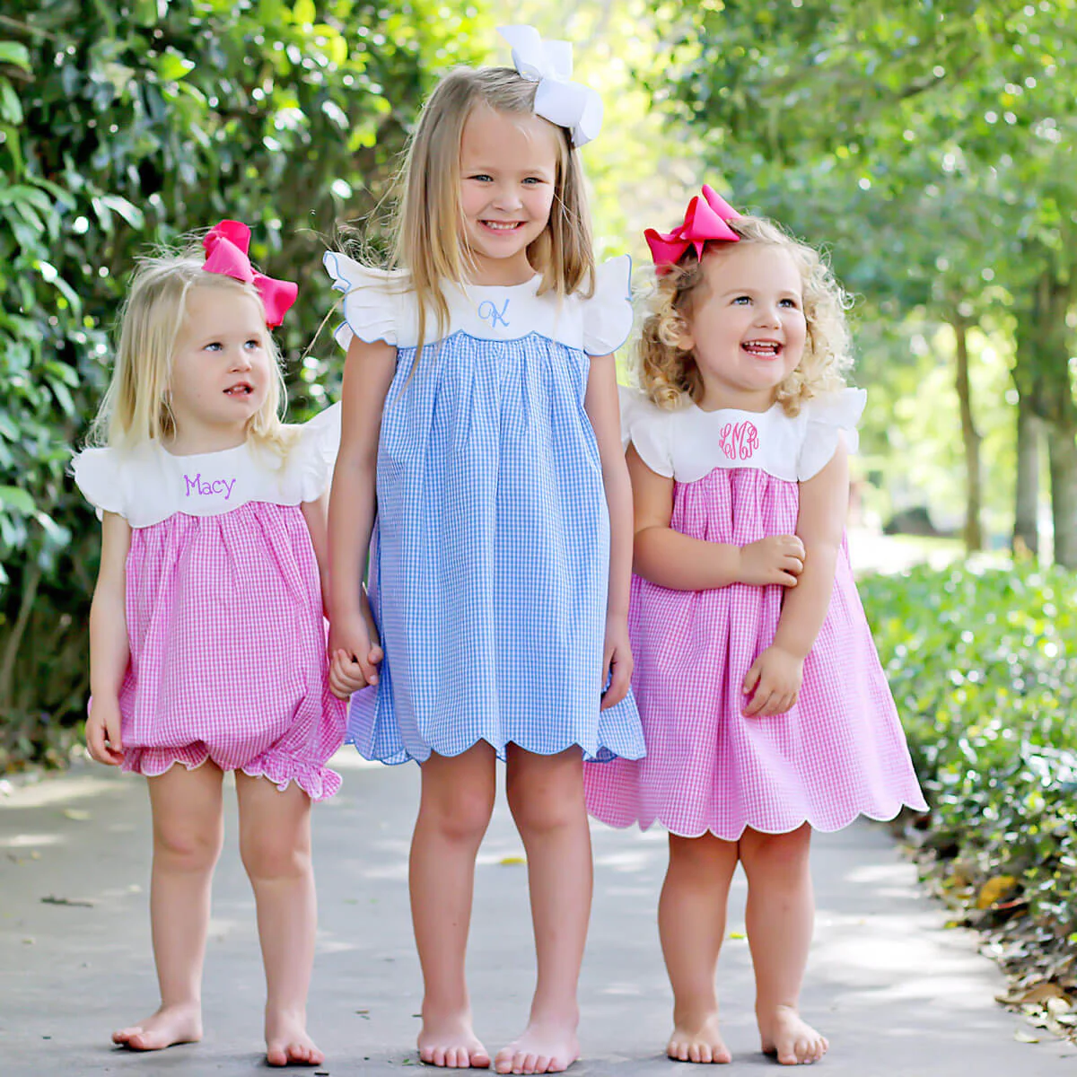 Blue Gingham Scalloped Amelia Dress - Image 7