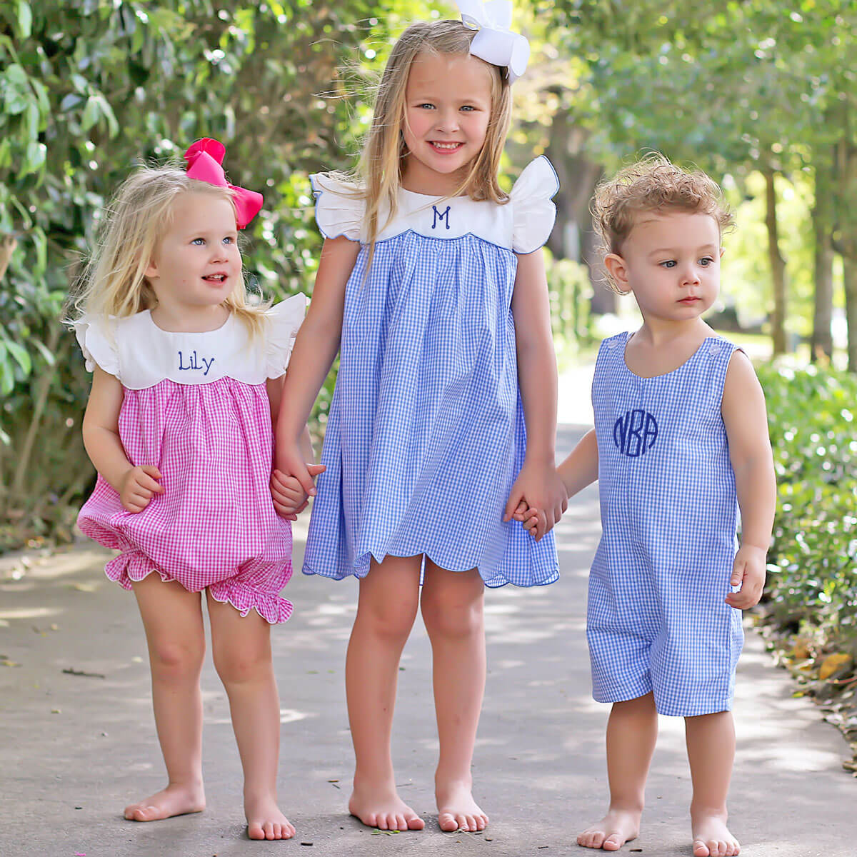 Blue Gingham Scalloped Amelia Dress - Image 8