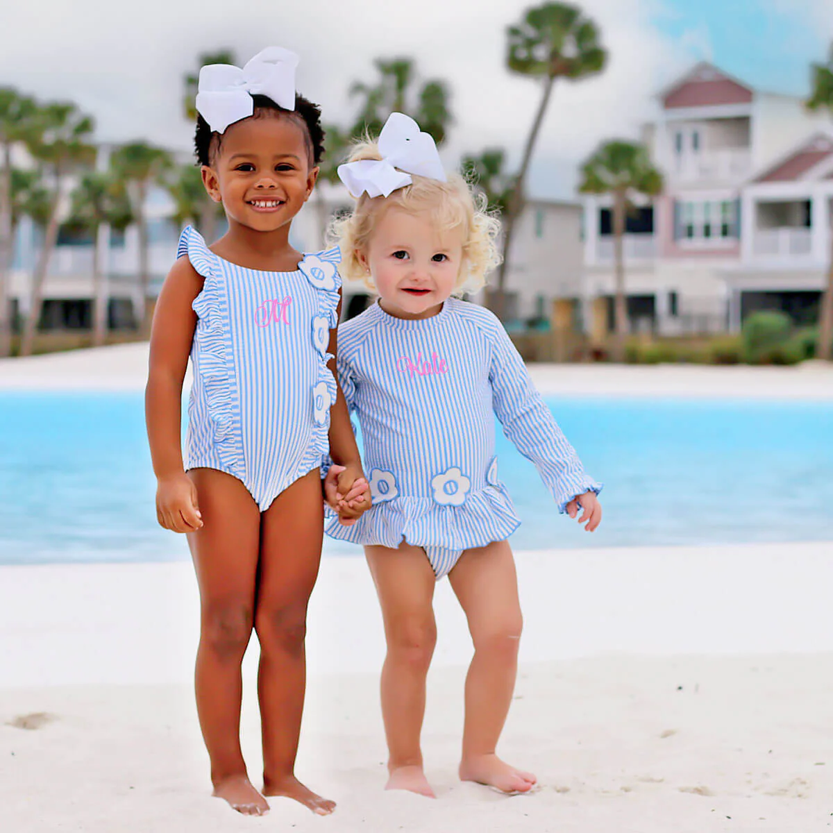 Daisy Blue Stripe Seersucker Swimsuit - Image 11