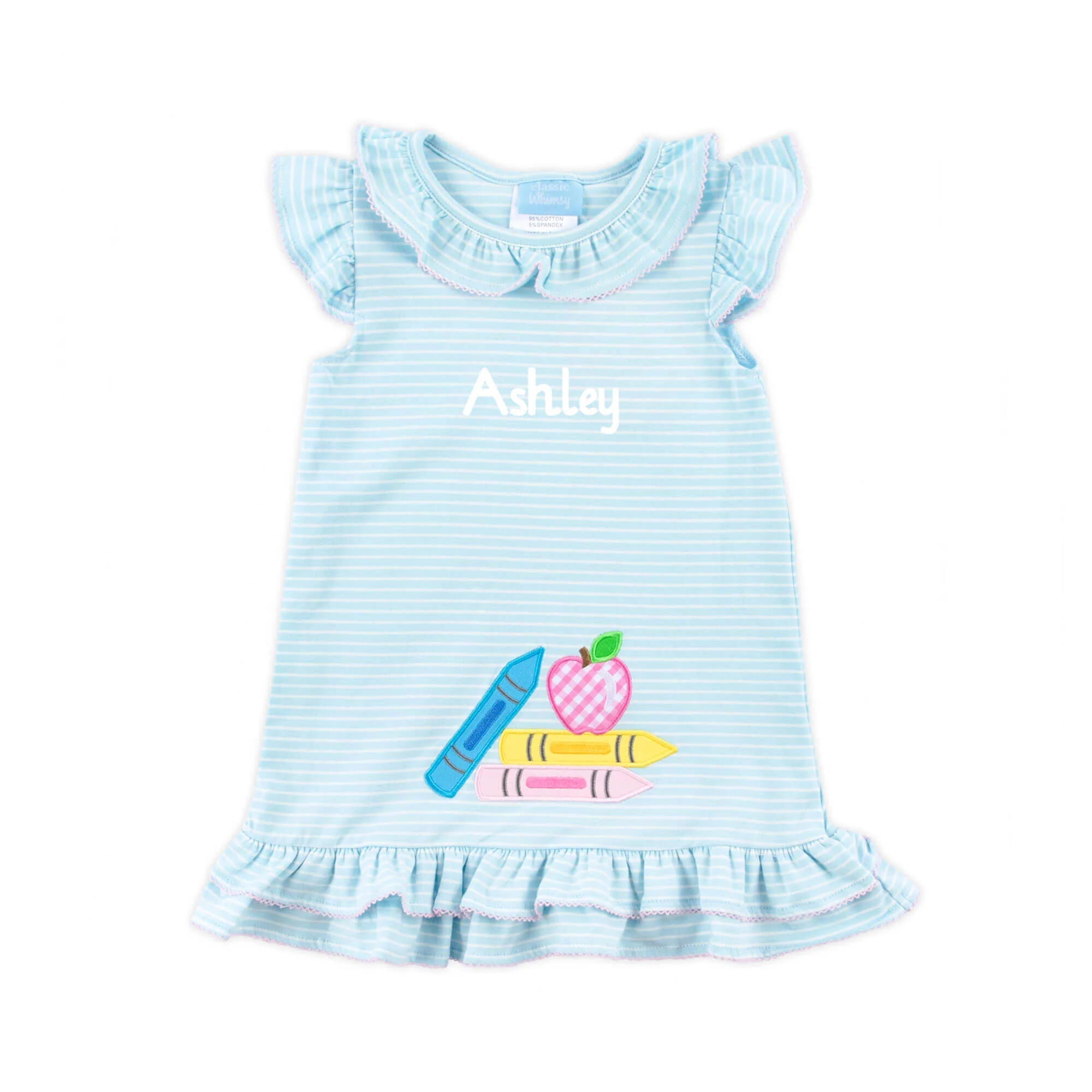 Bright Crayons Light Blue Stripe Milly Dress - Image 2