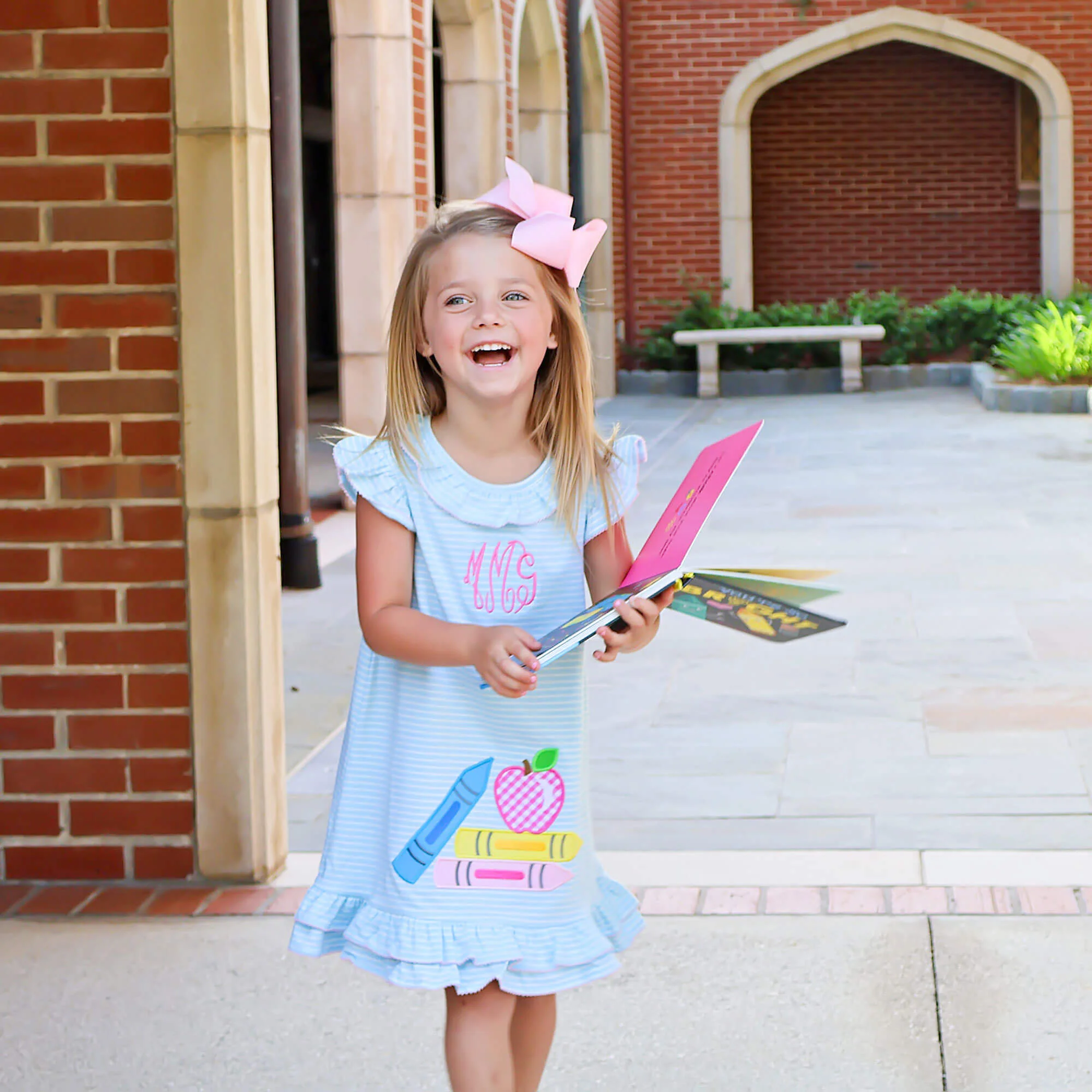 Bright Crayons Light Blue Stripe Milly Dress - Image 5