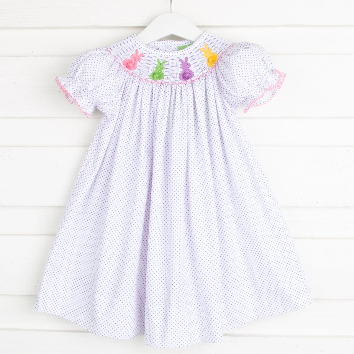 Bunny Bum Smocked Dress Purple Dot