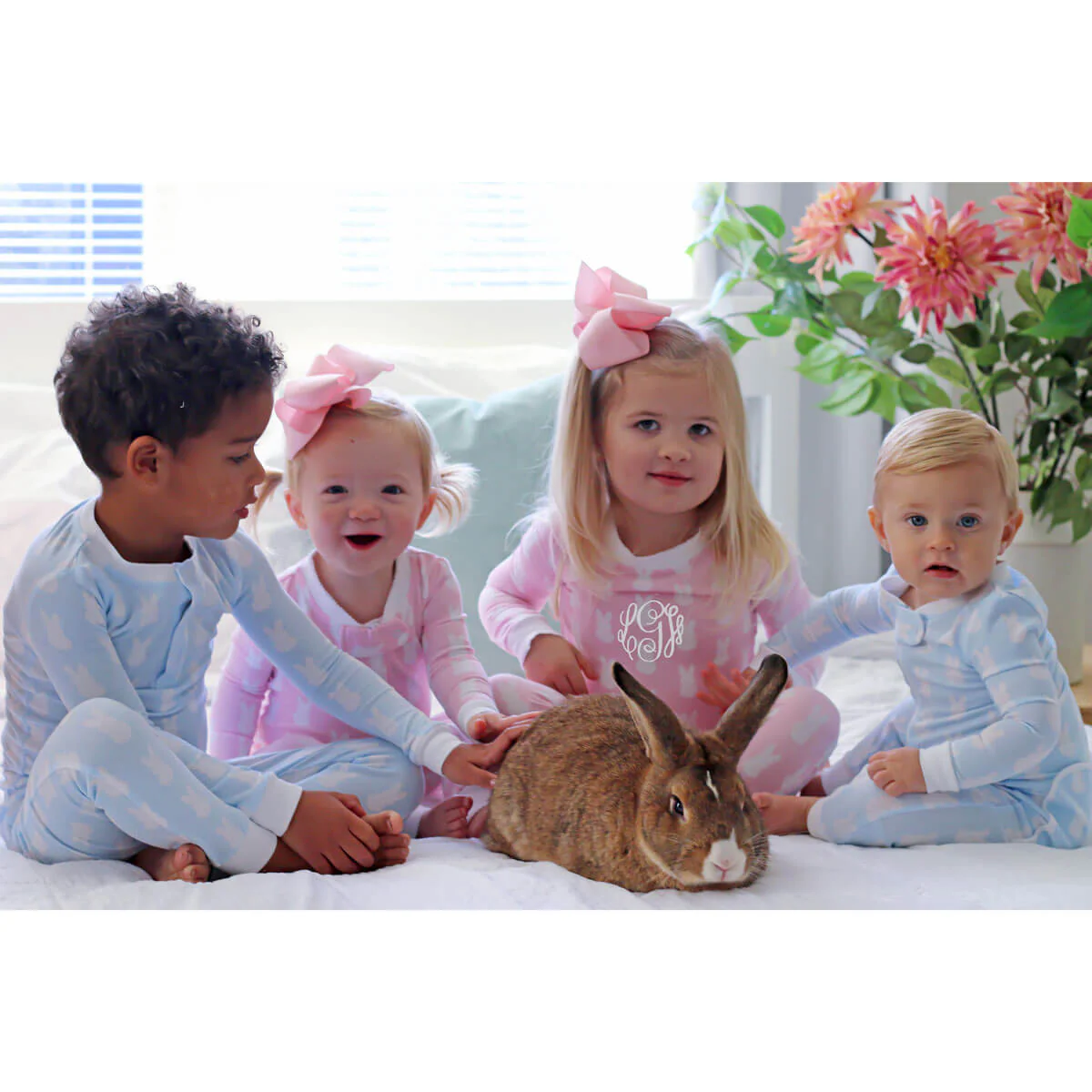 Bunny Peeps Light Blue Henley Pajamas - Image 5