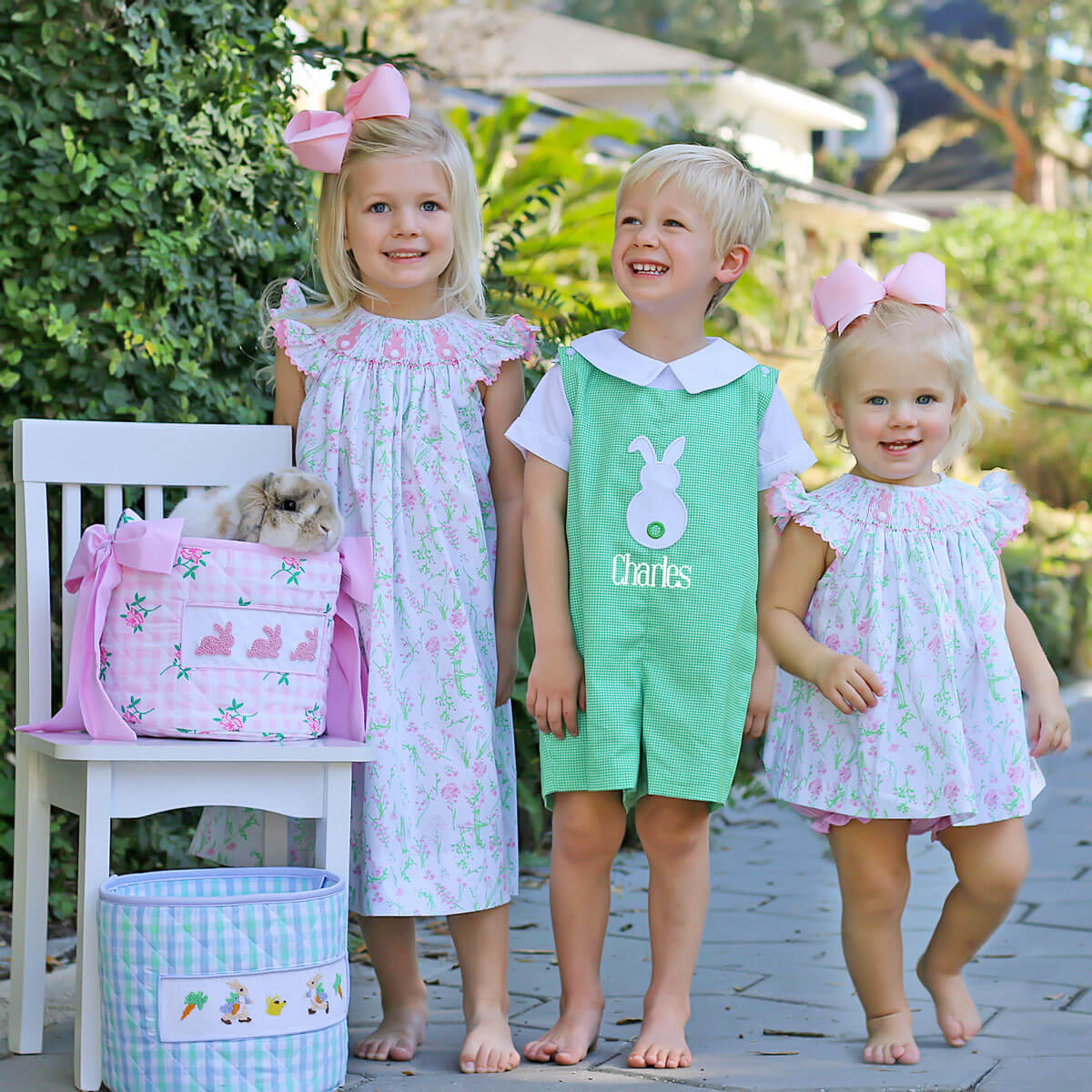 Bunny Green Gingham Jon Jon - Image 6