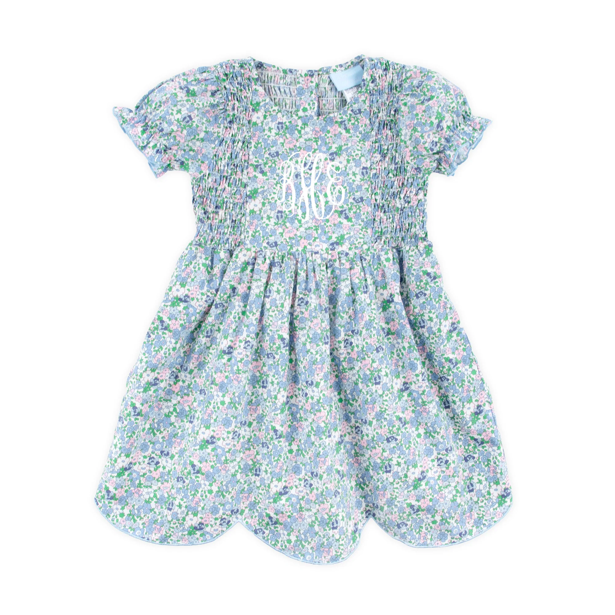 Butchart Garden Blue Smocked Aria Dress - Image 2