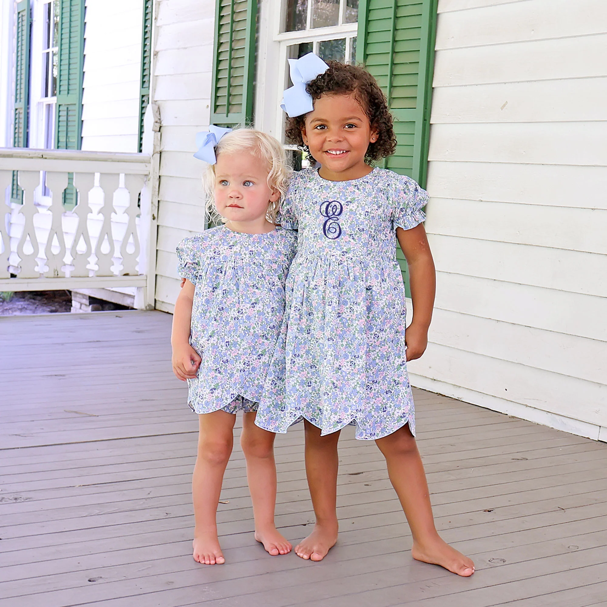 Butchart Garden Blue Smocked Aria Dress - Image 5