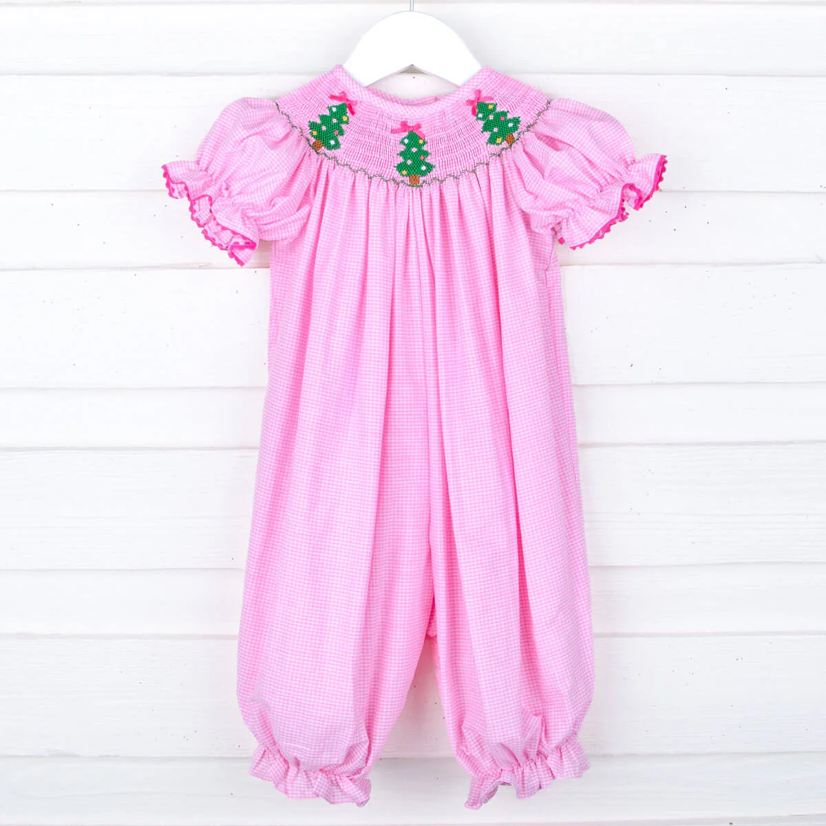 Oh Christmas Tree Smocked Long Bubble
