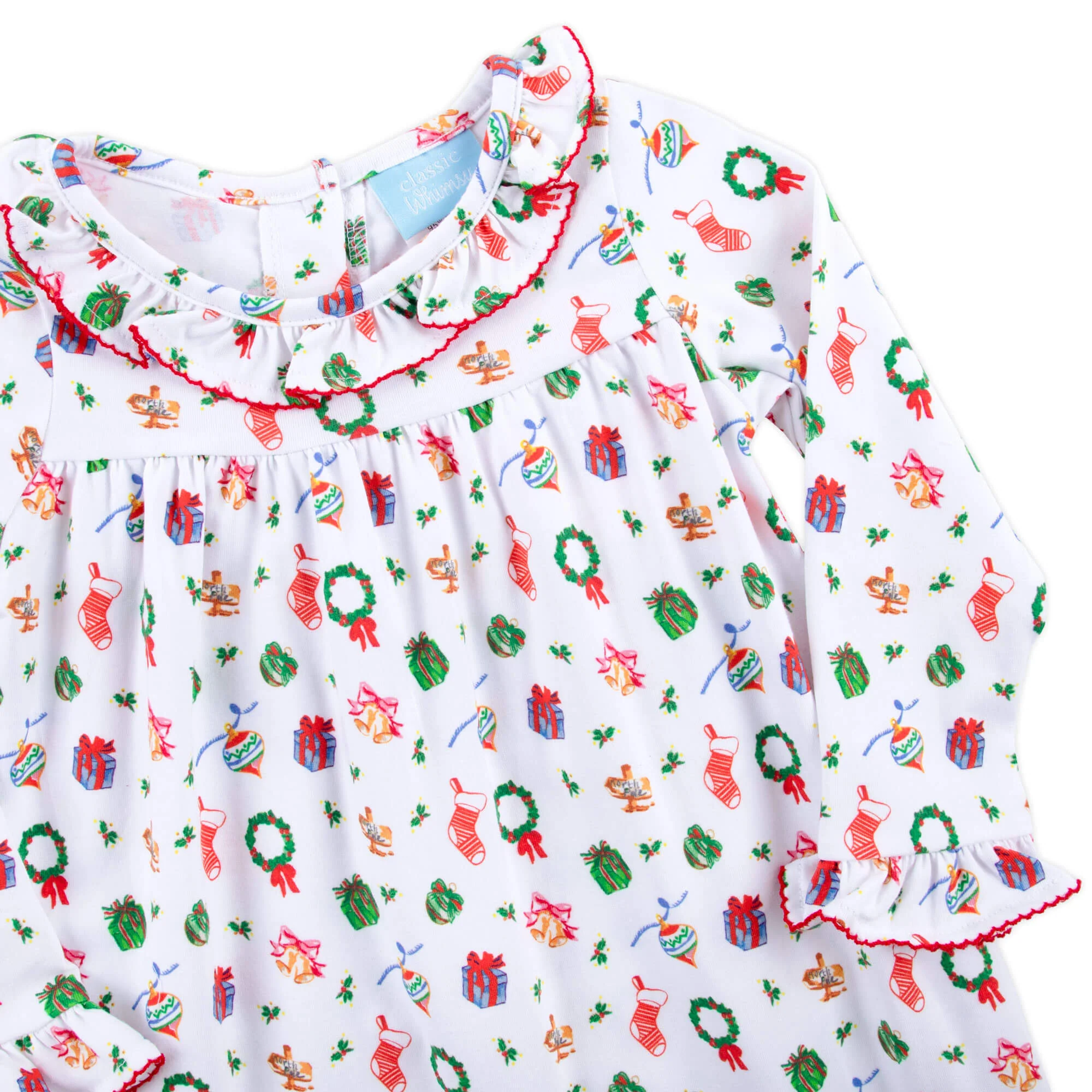 Christmas Delights Ruffle Collared Dress - Image 4