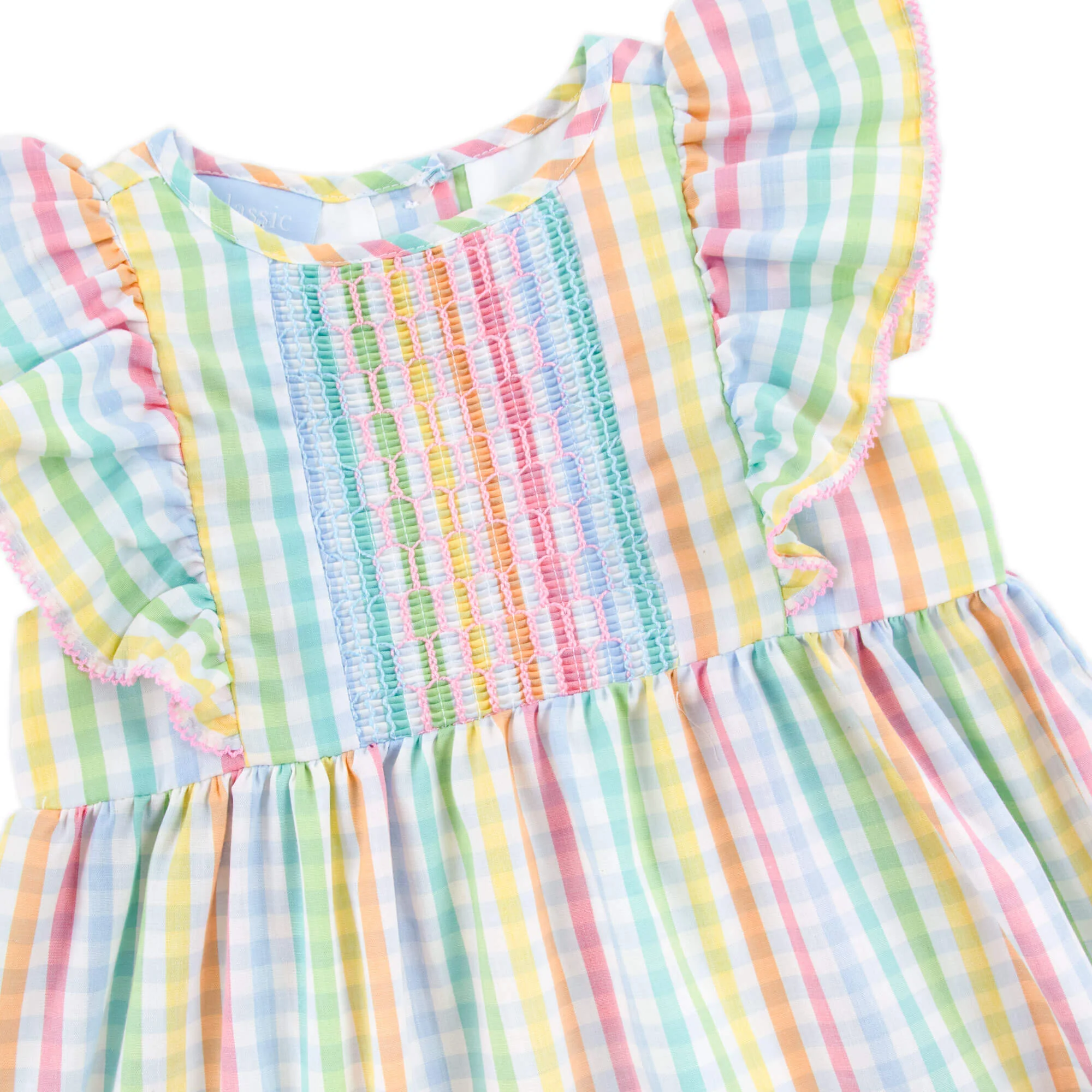 Colorful Multi Plaid Smocked Rachel Dress - Image 4