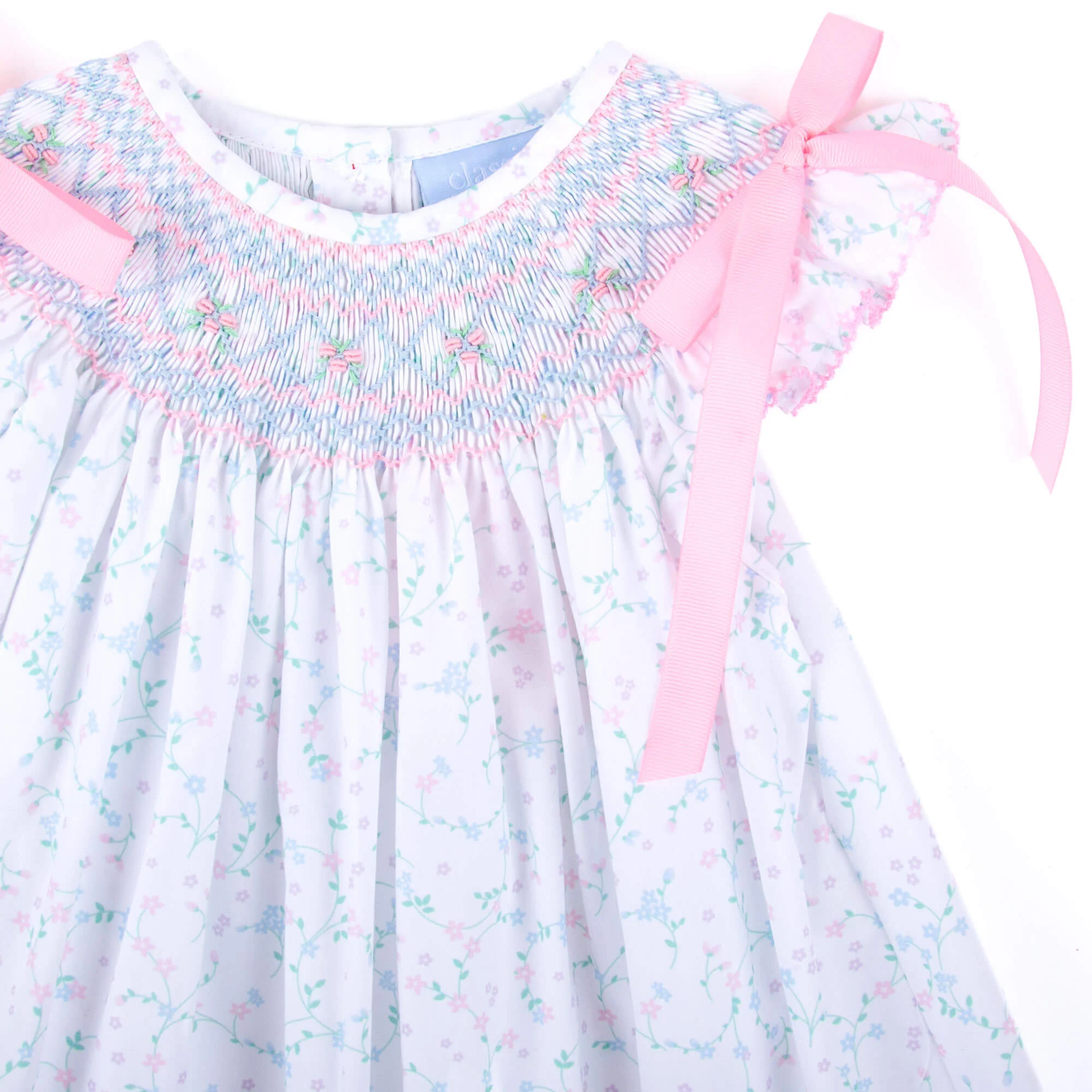 Dainty Floral Smocked Bow Dress - Image 4