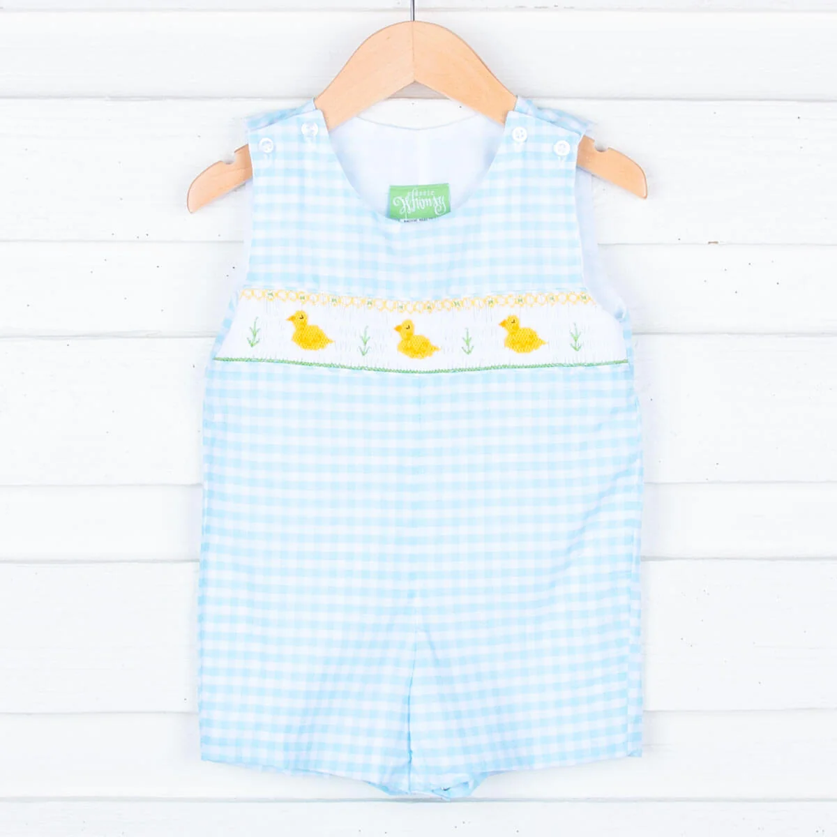 Spring Duckling Smocked Turquoise Jon Jon
