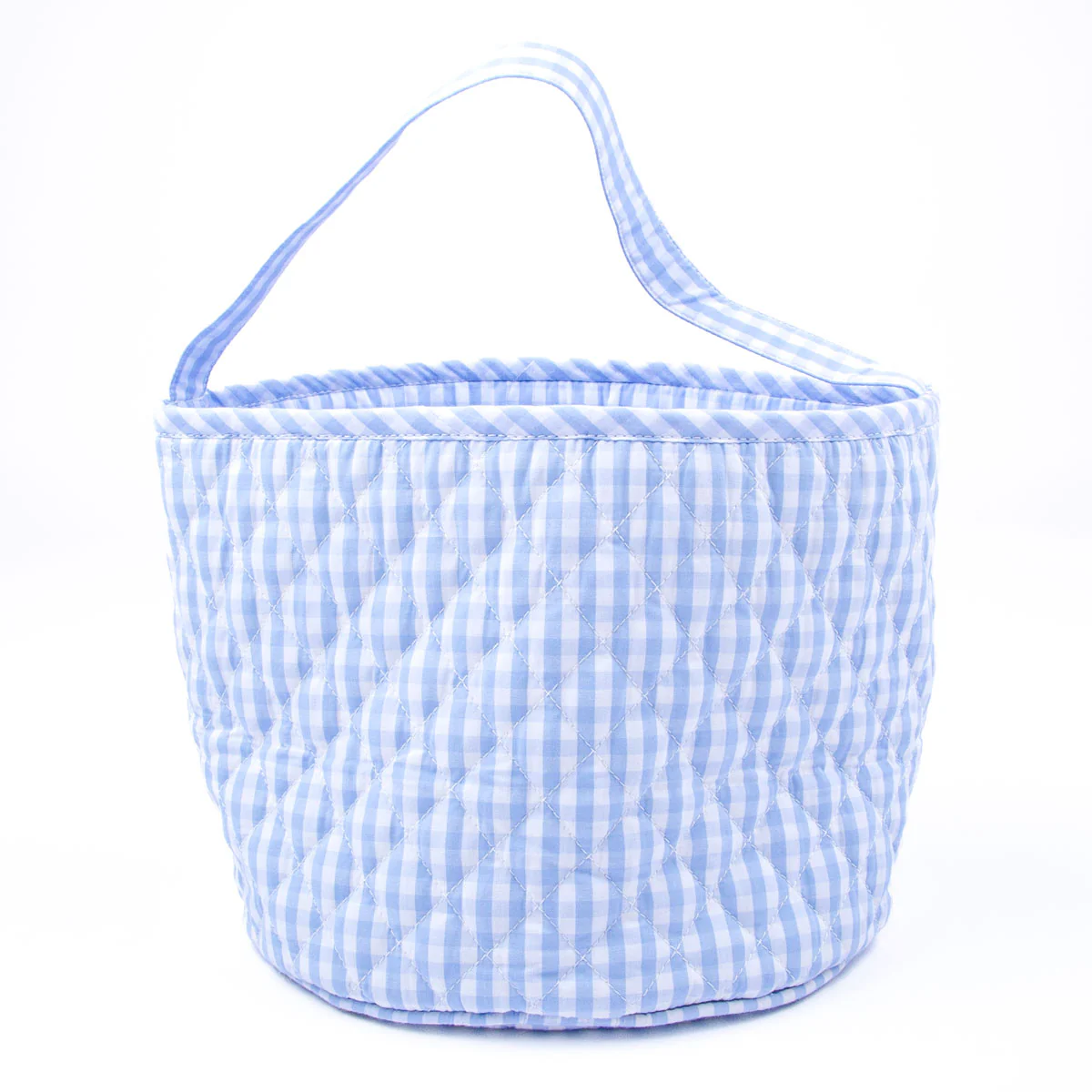 Easter Basket Bunny Applique Blue Gingham - Image 3