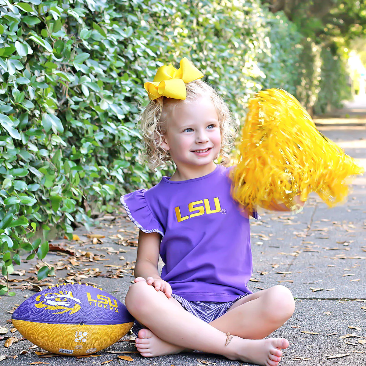 Embroidered LSU Short Set Check