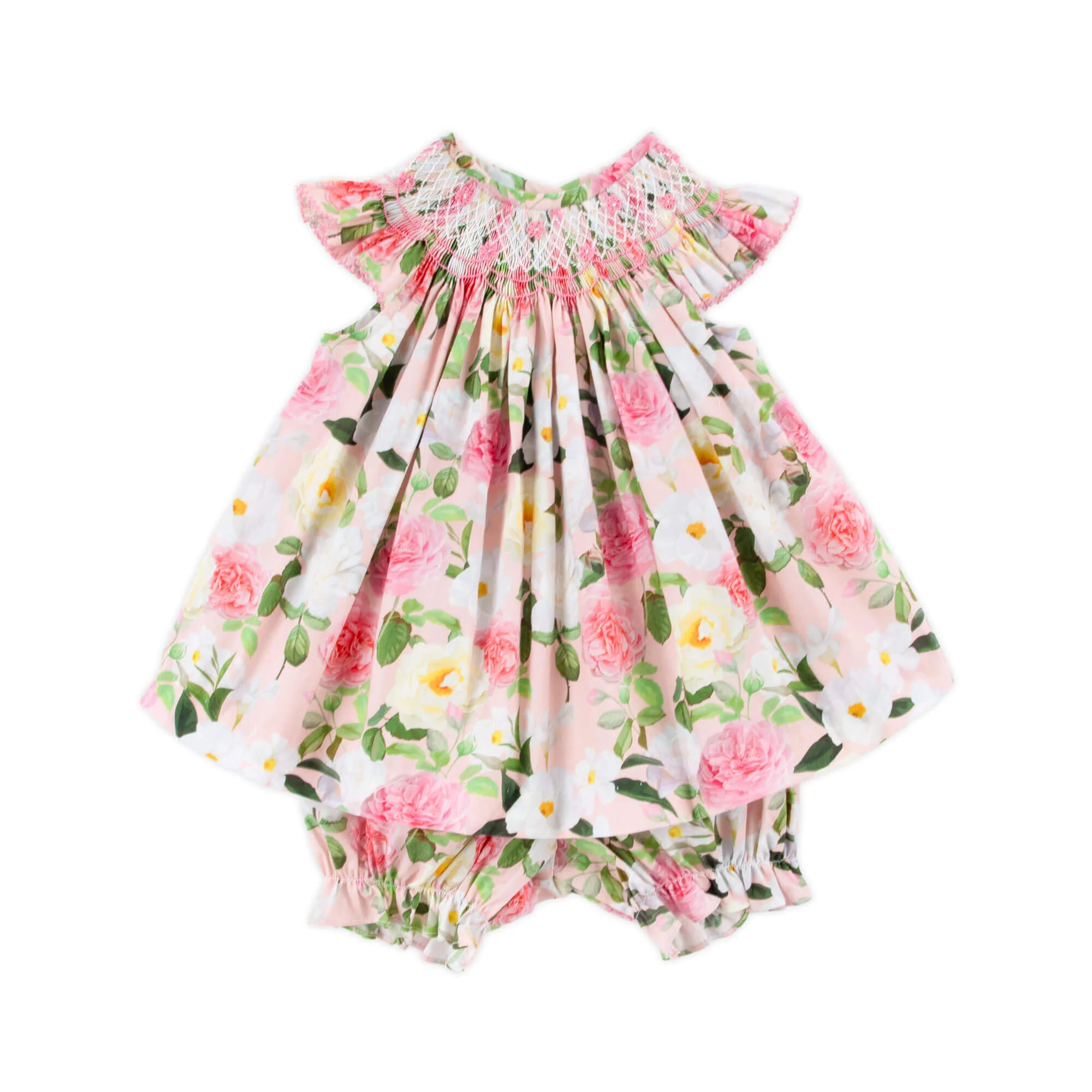 Everbloom Floral  Smocked Angel Sleeve Bloomer Set
