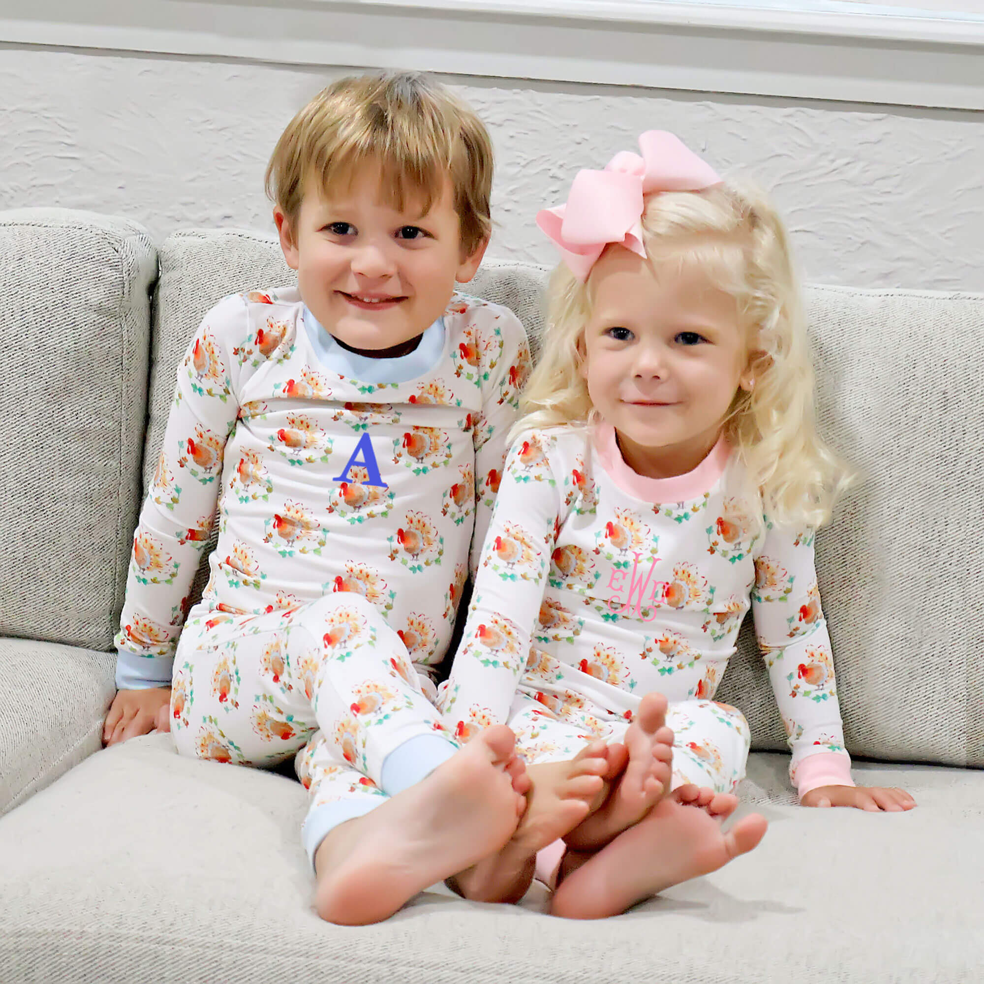 Feathery Turkey Pink Pajamas - Image 3