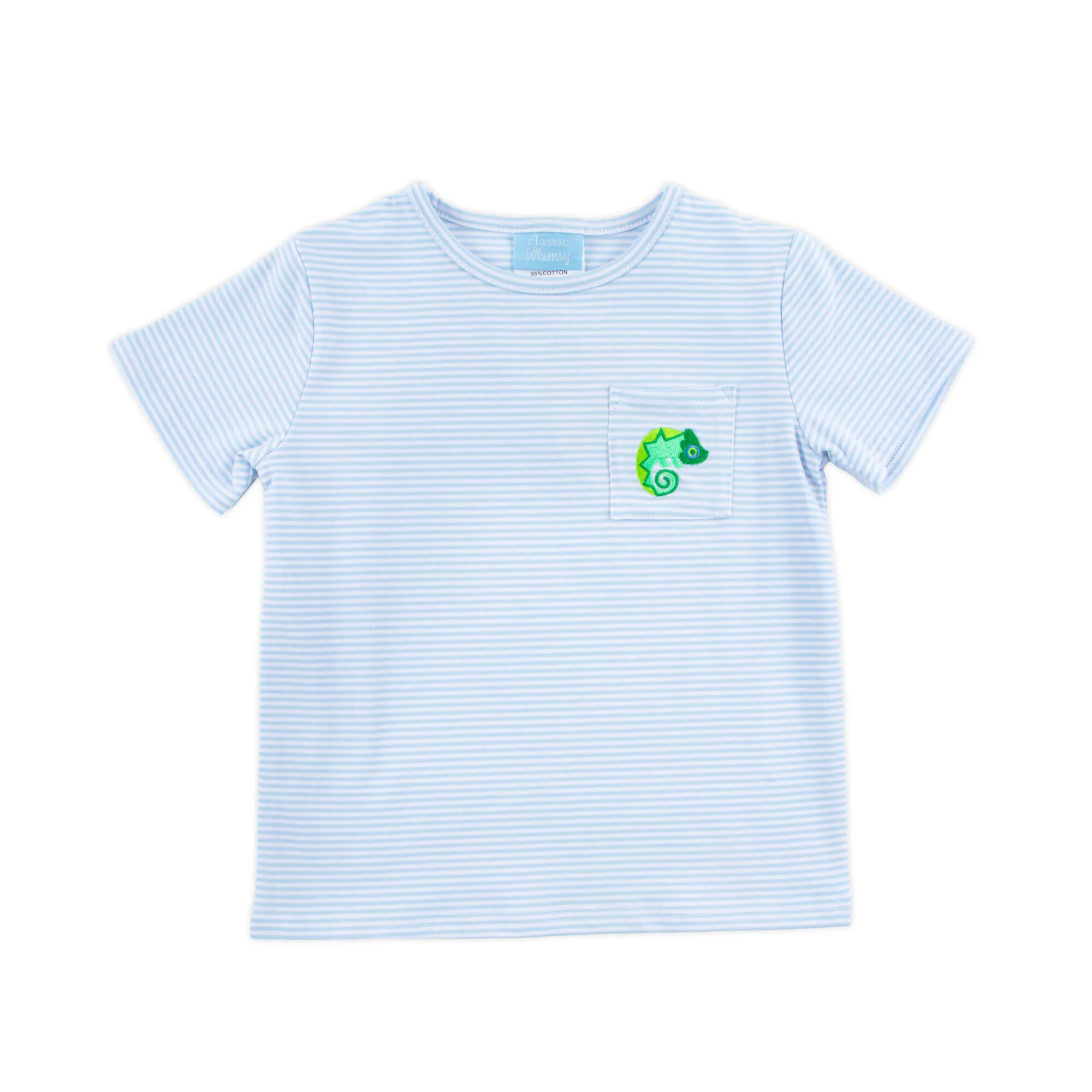 Chameleon Light Blue Stripe Short Sleeve Pocket Shirt