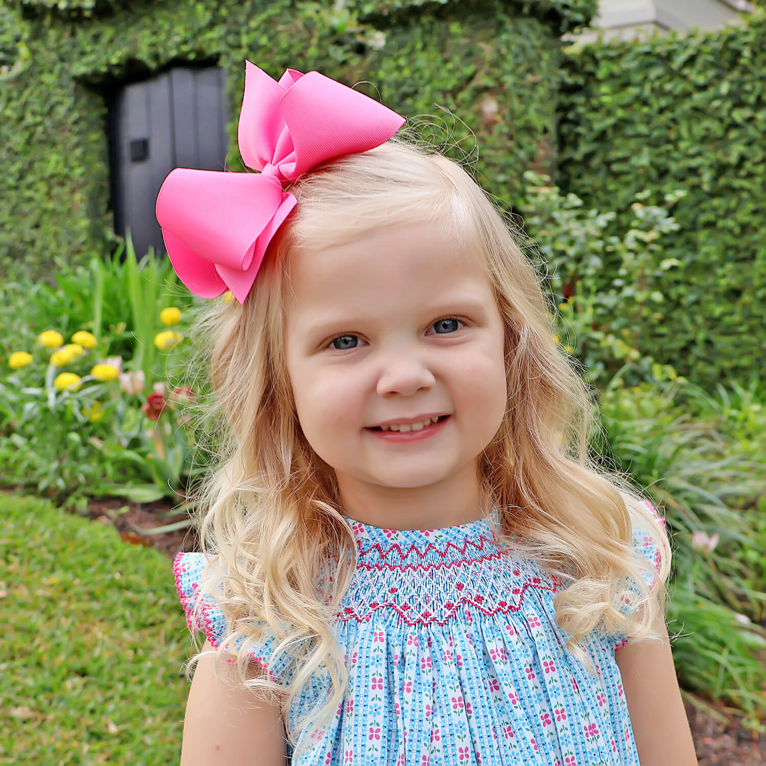 Floral Turquoise Smocked Angel Sleeve Dress