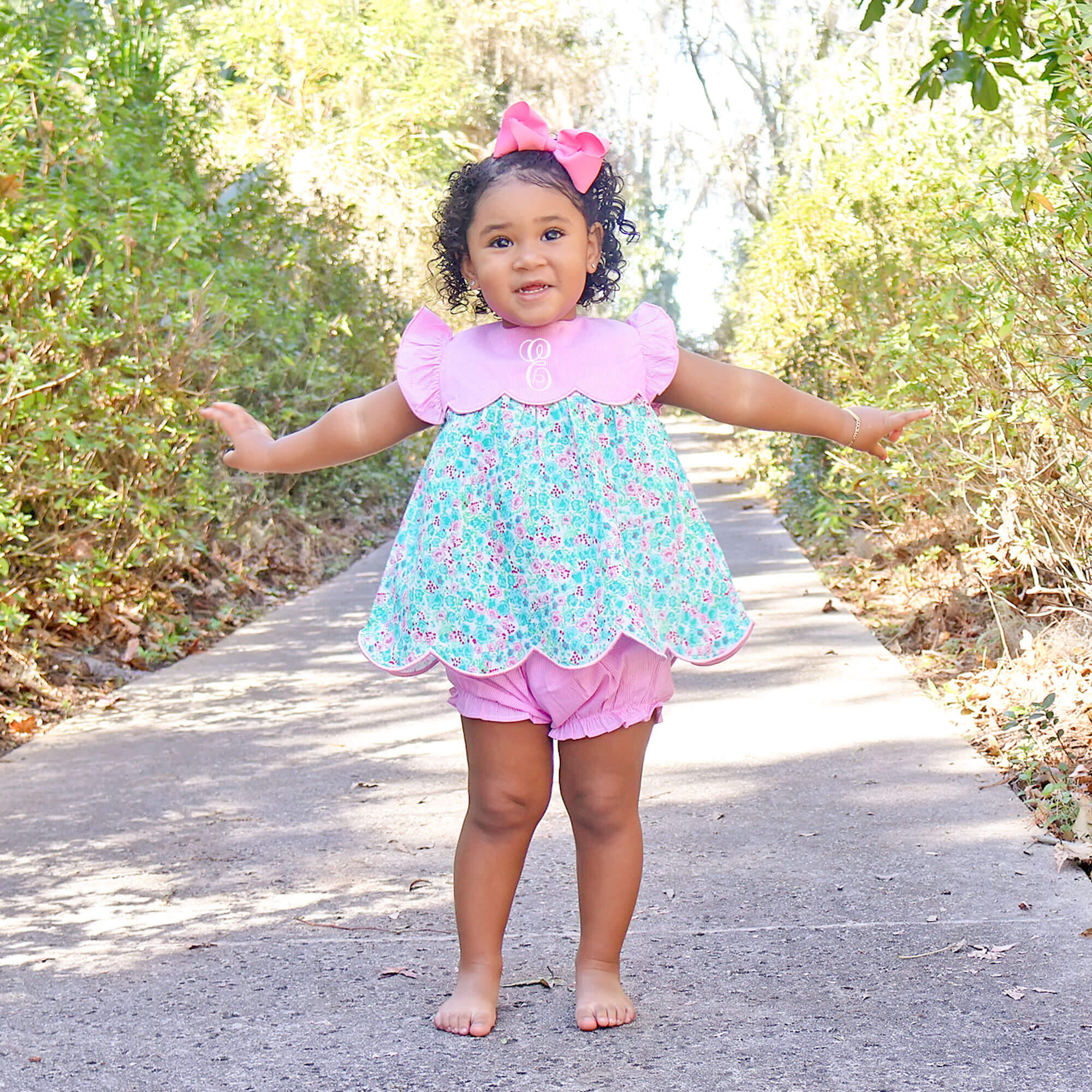 Floral Wonderland Turquoise Amelia Bloomer Set - Image 2