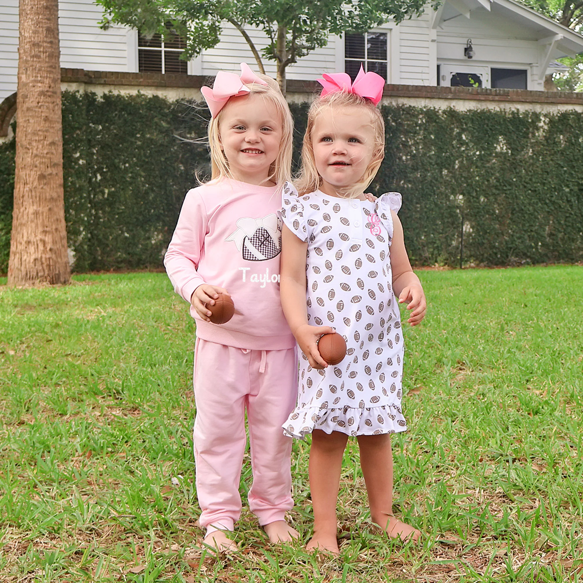Football Bow Pink Jogger Set - Image 6