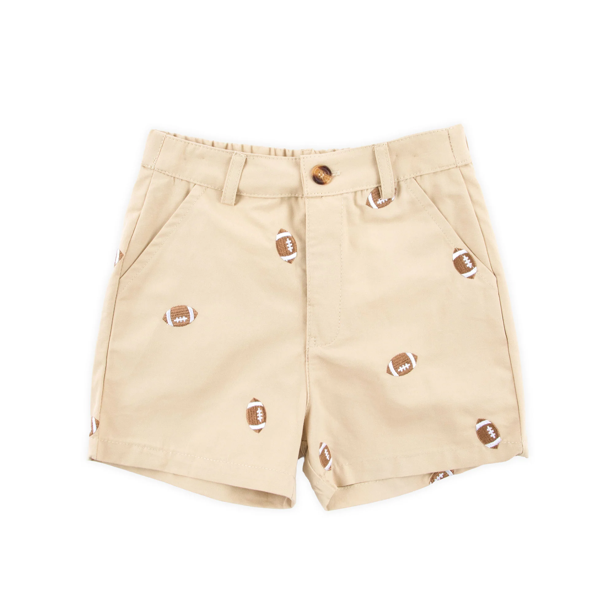 Football Tan Schiffli Standard Shorts