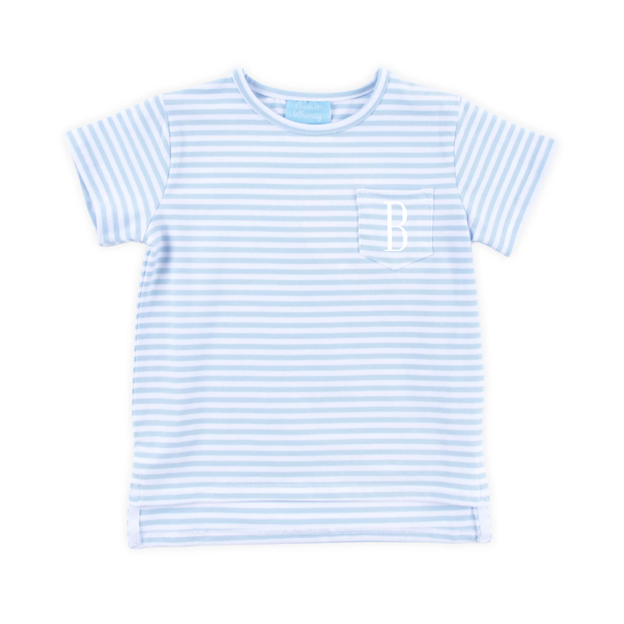 French Blue Stripe Short Sleeve Pocket Shirt