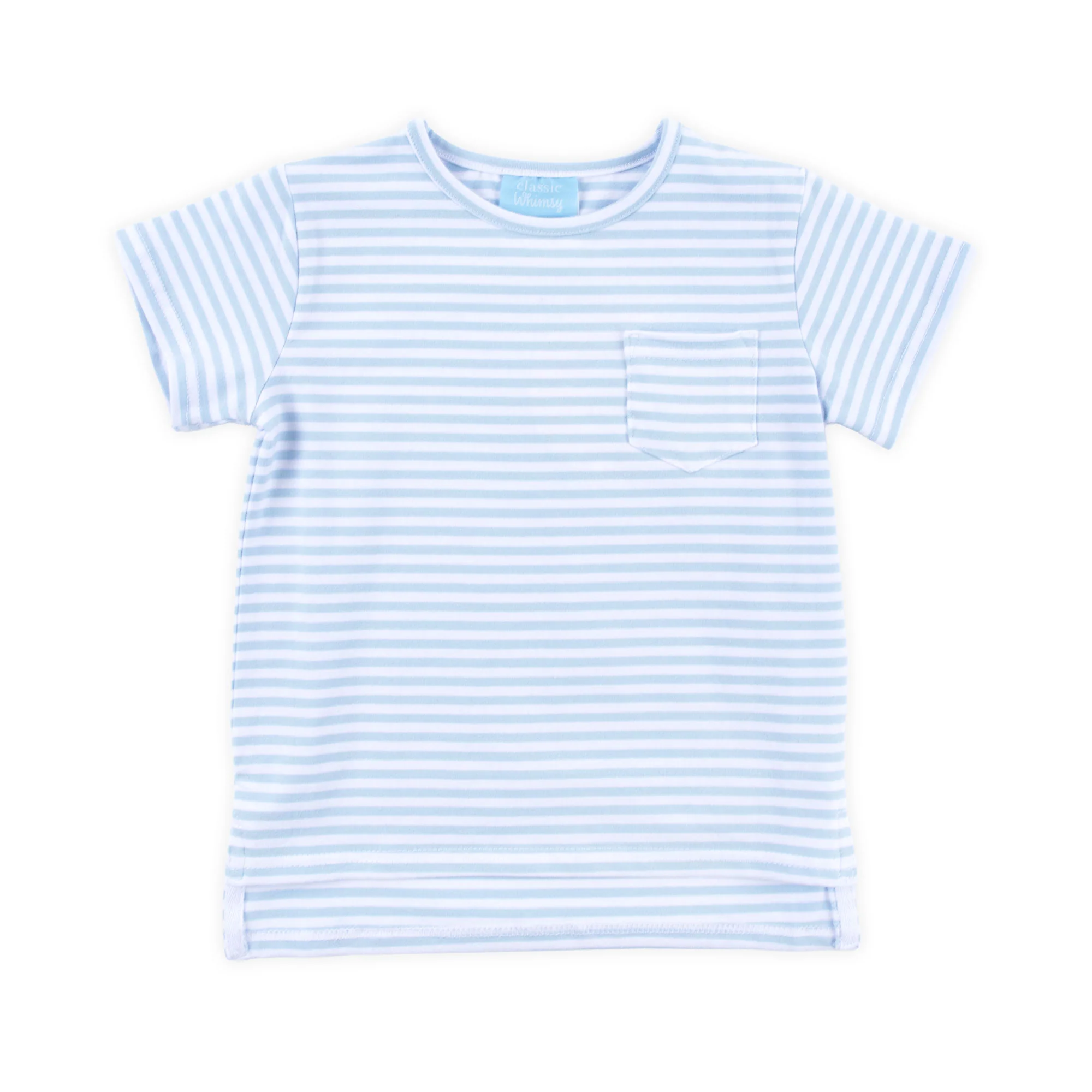 French Blue Stripe Short Sleeve Pocket Shirt - Image 2