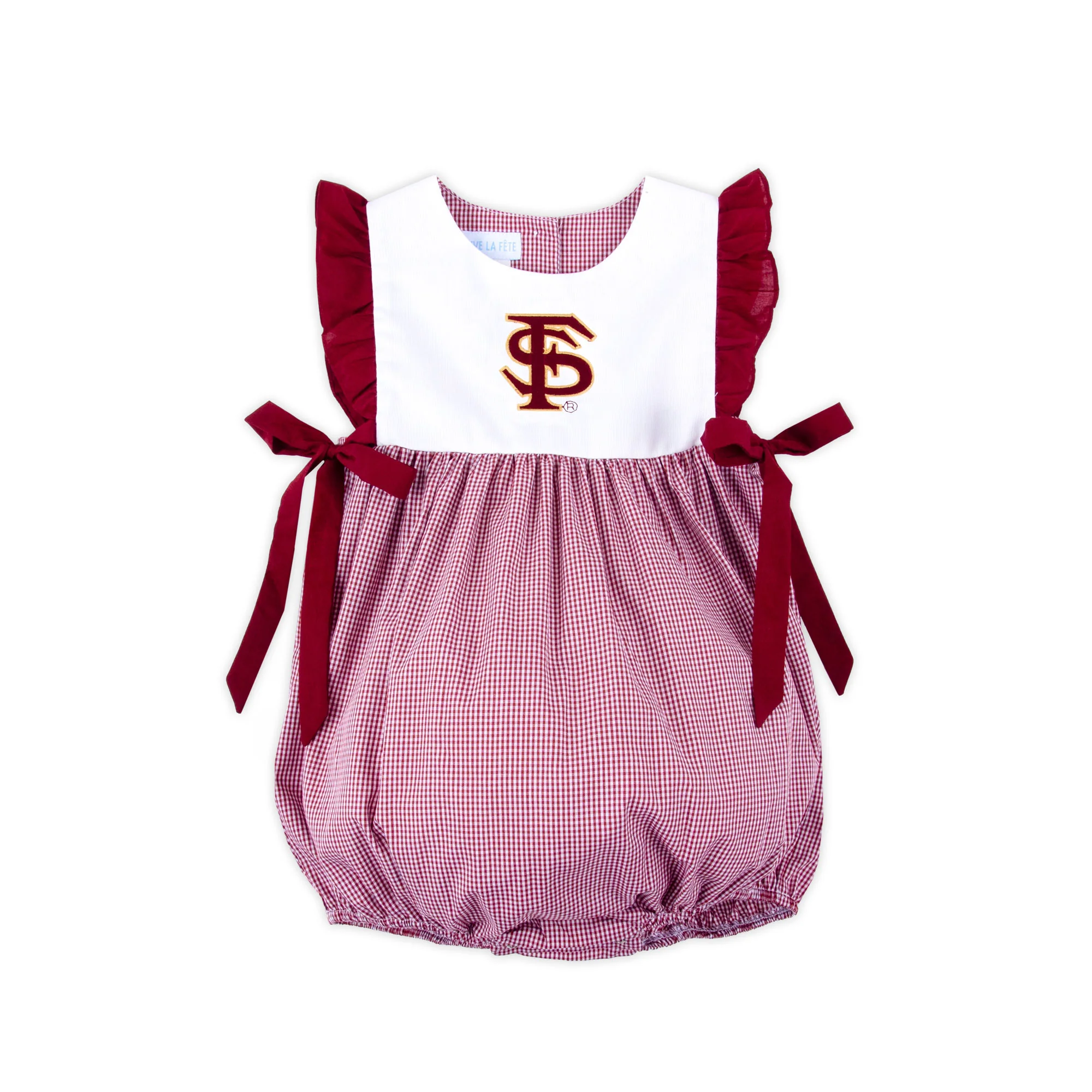 FSU Embroidered Maroon Gingham Bubble