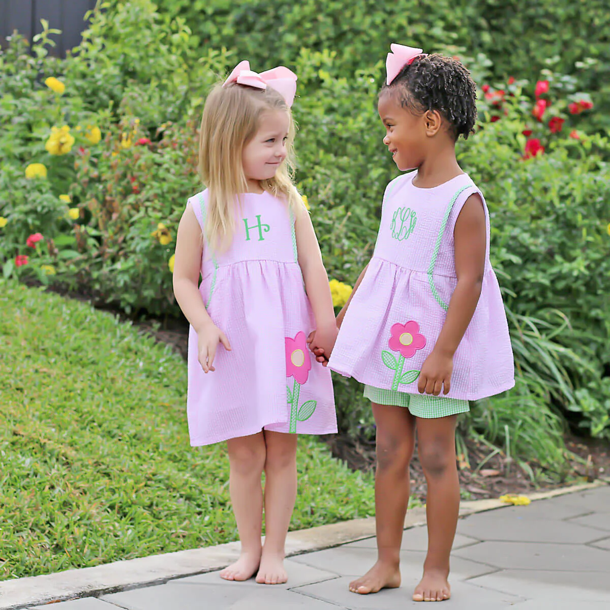 Garden Flower Pink Seersucker Alaia Dress - Image 6