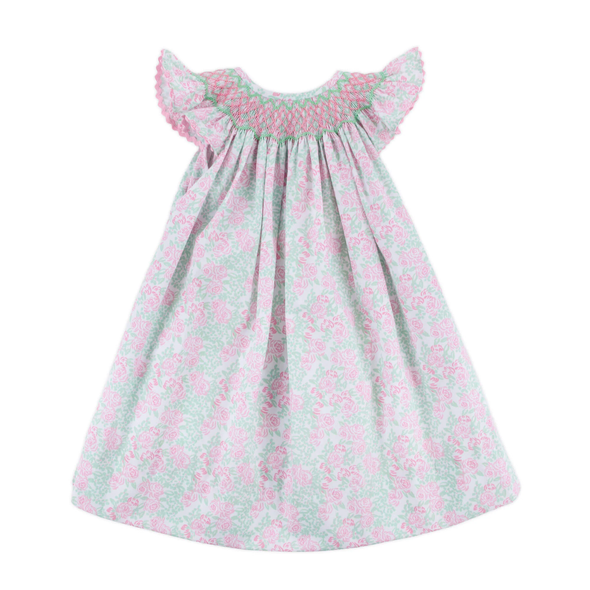 Blooming Garden Smocked Angel Sleeve Dress