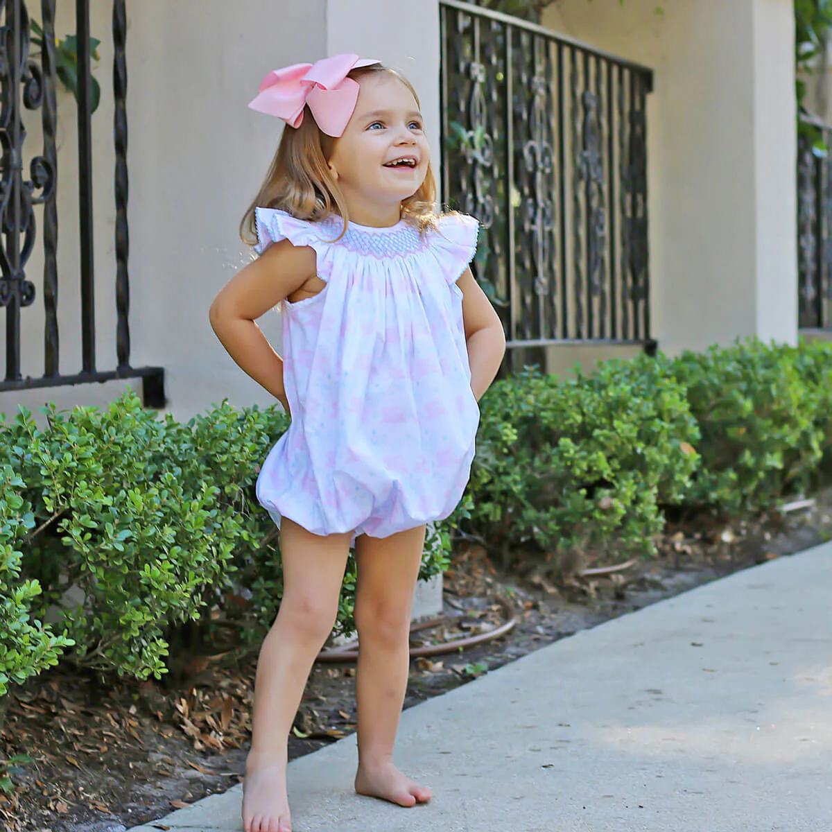 Geometric Smocked Bunny Bloom Bubble