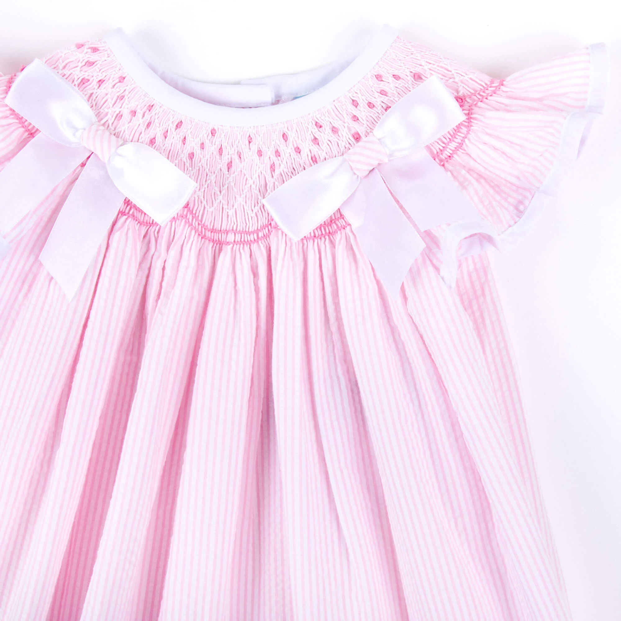Pretty In Pink Stripe Smocked Bow Dress - Image 7
