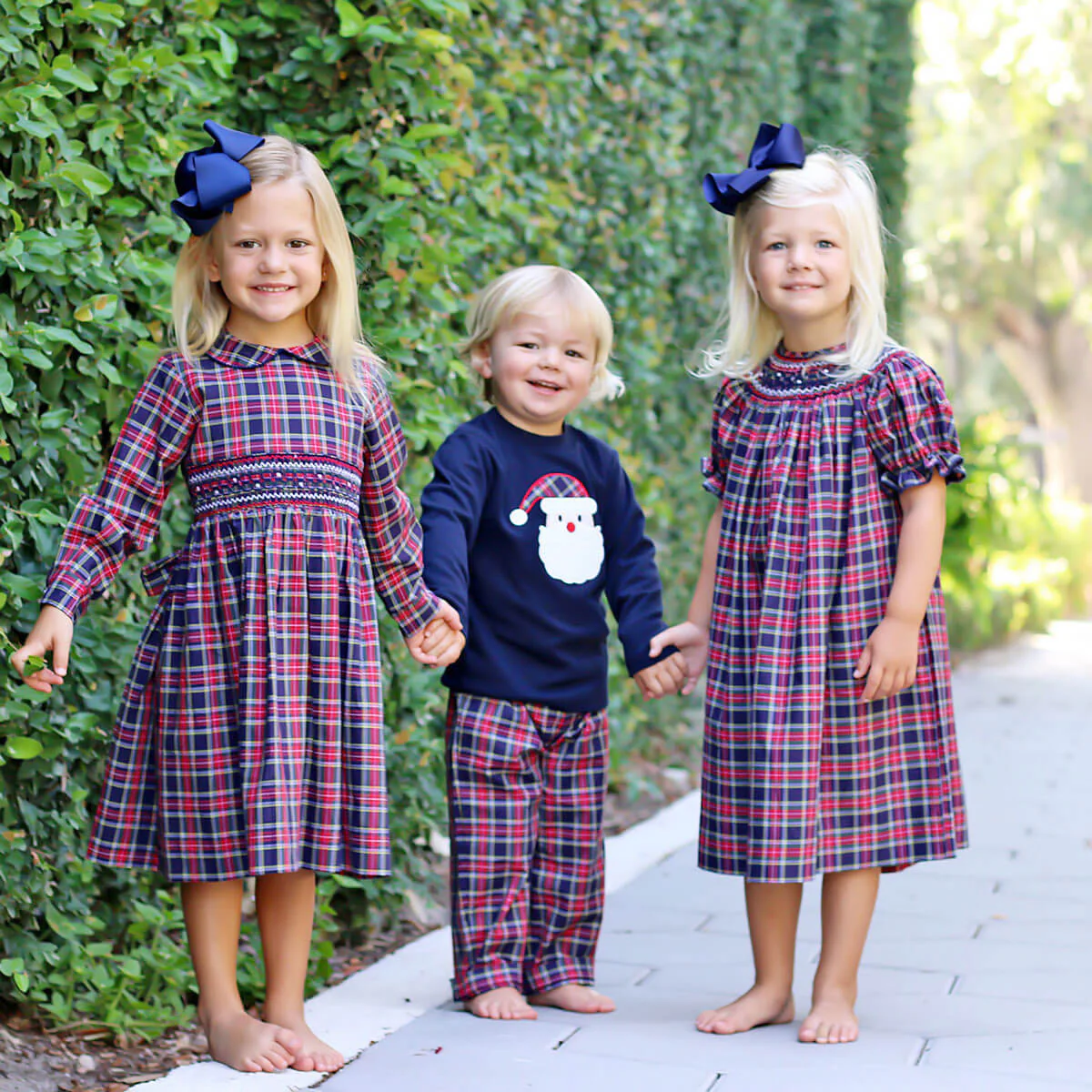 Geometric Smocked Vermont Plaid Bishop Dress - Image 4